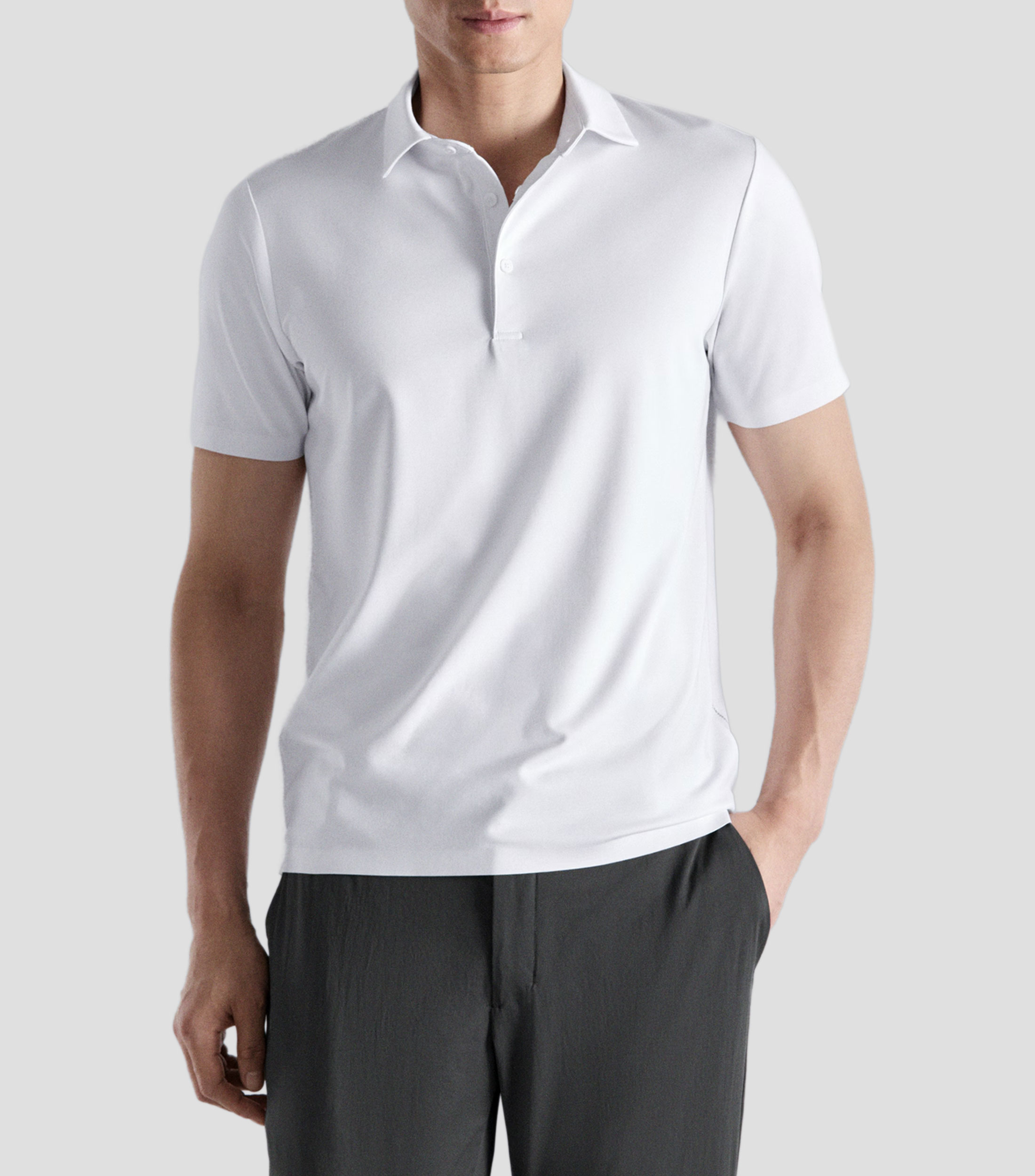Playera tipo polo manga corta lisa Hombre