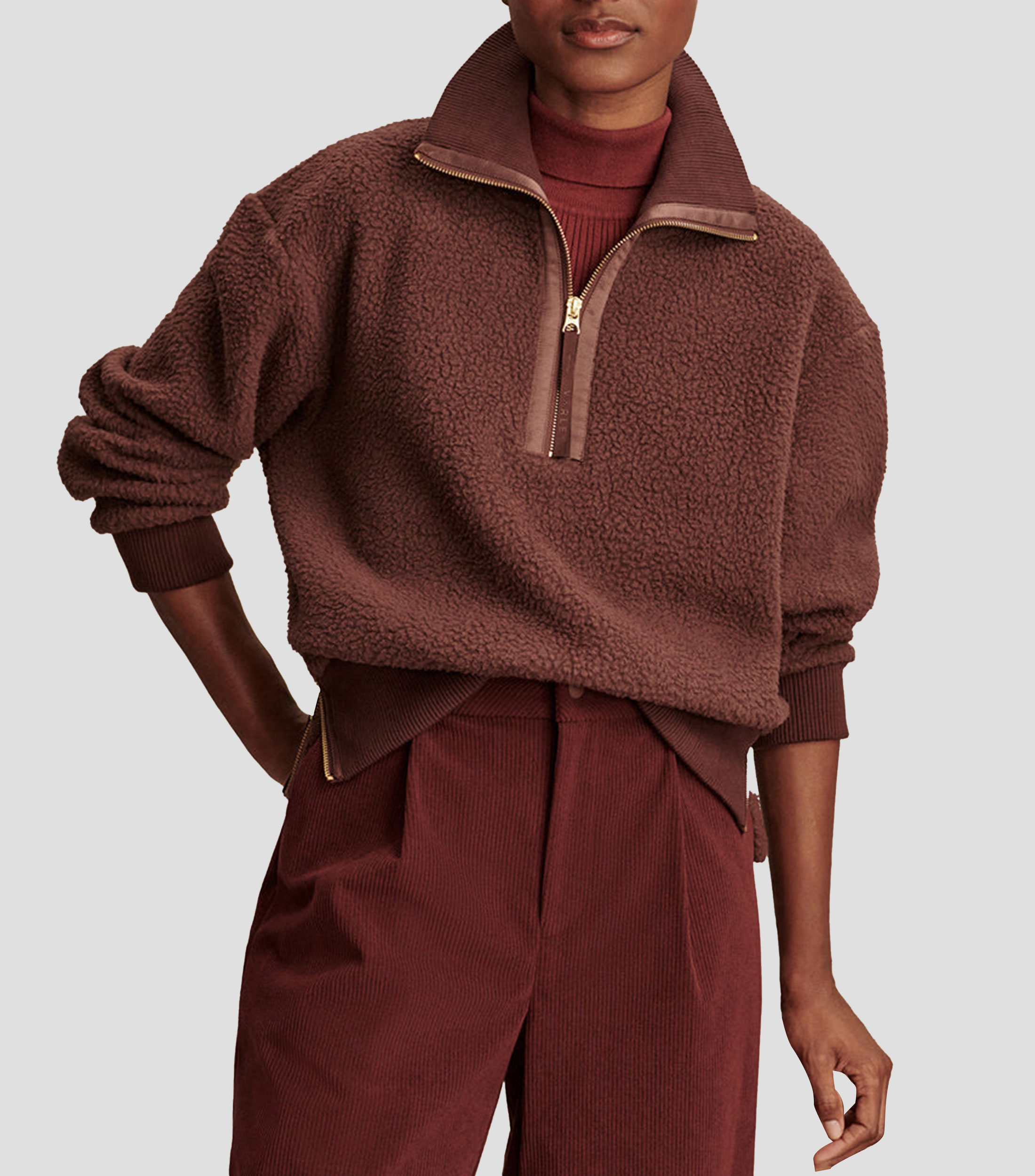 Sudadera Half Zip Fleece Roselle Mujer