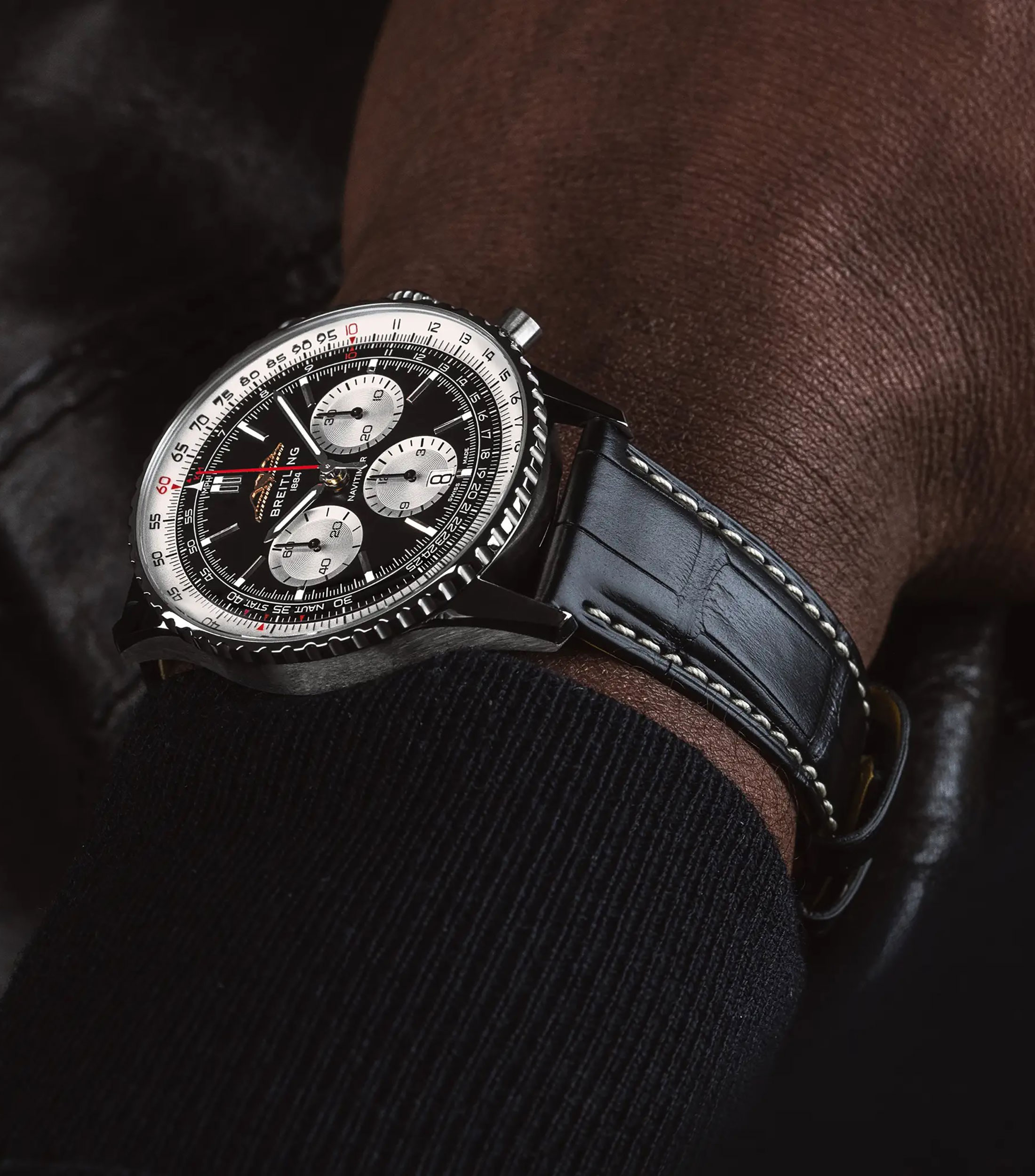 Reloj para Hombre Navitimer B01 Chronograph 46 deportivo plateado