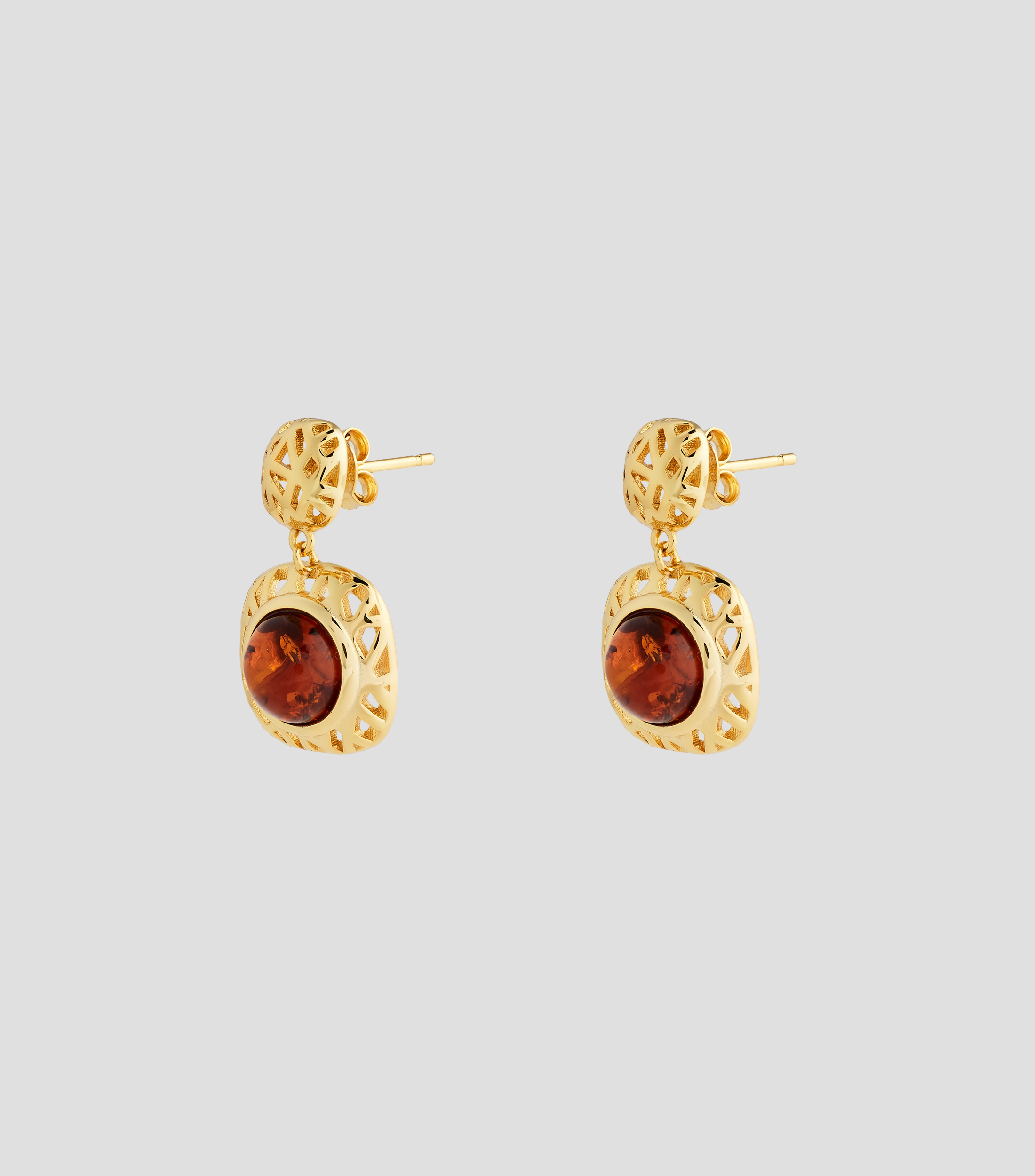 Aretes en Plata .925 con ámbar Mujer