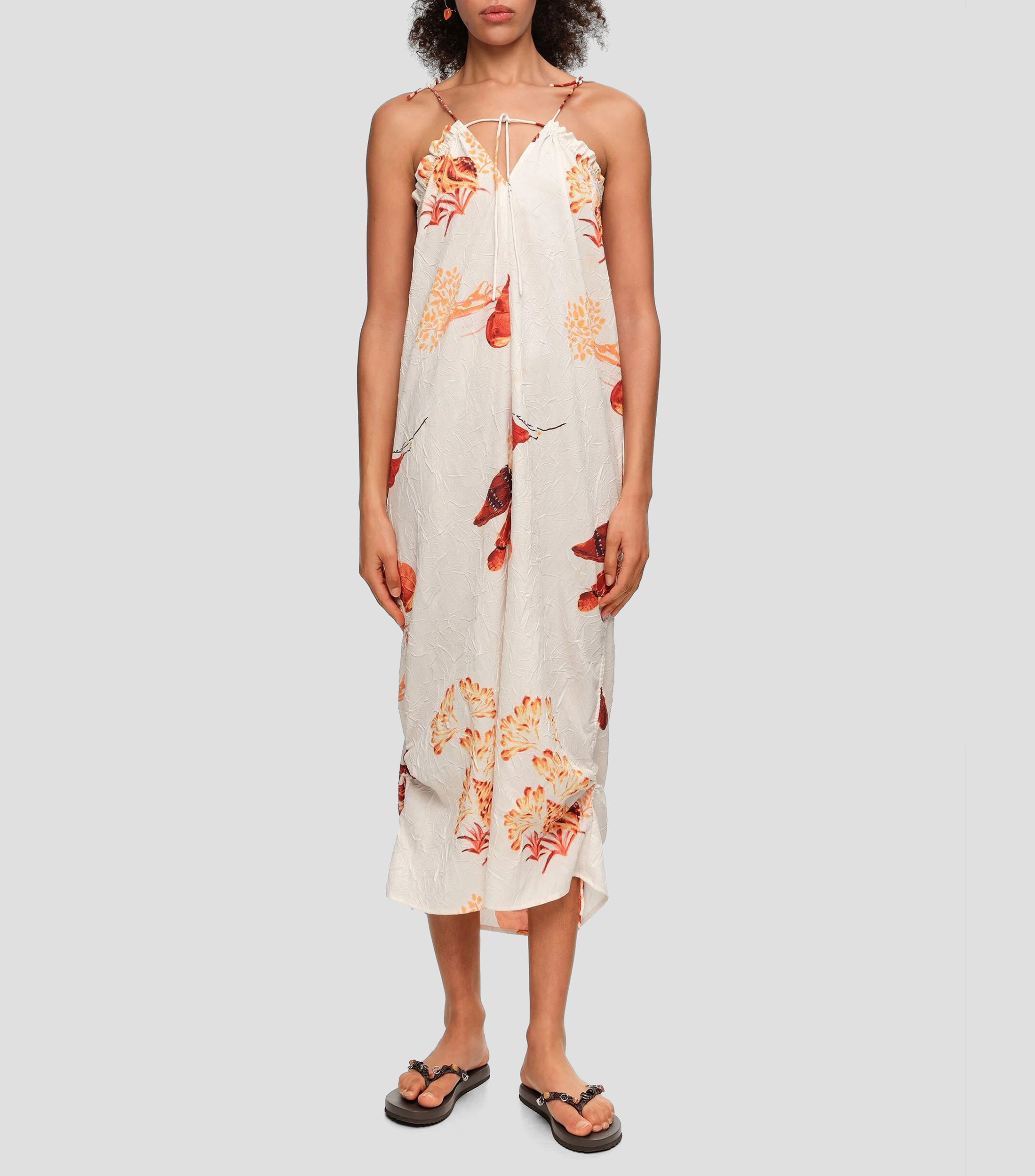 Vestido midi estampado Mujer