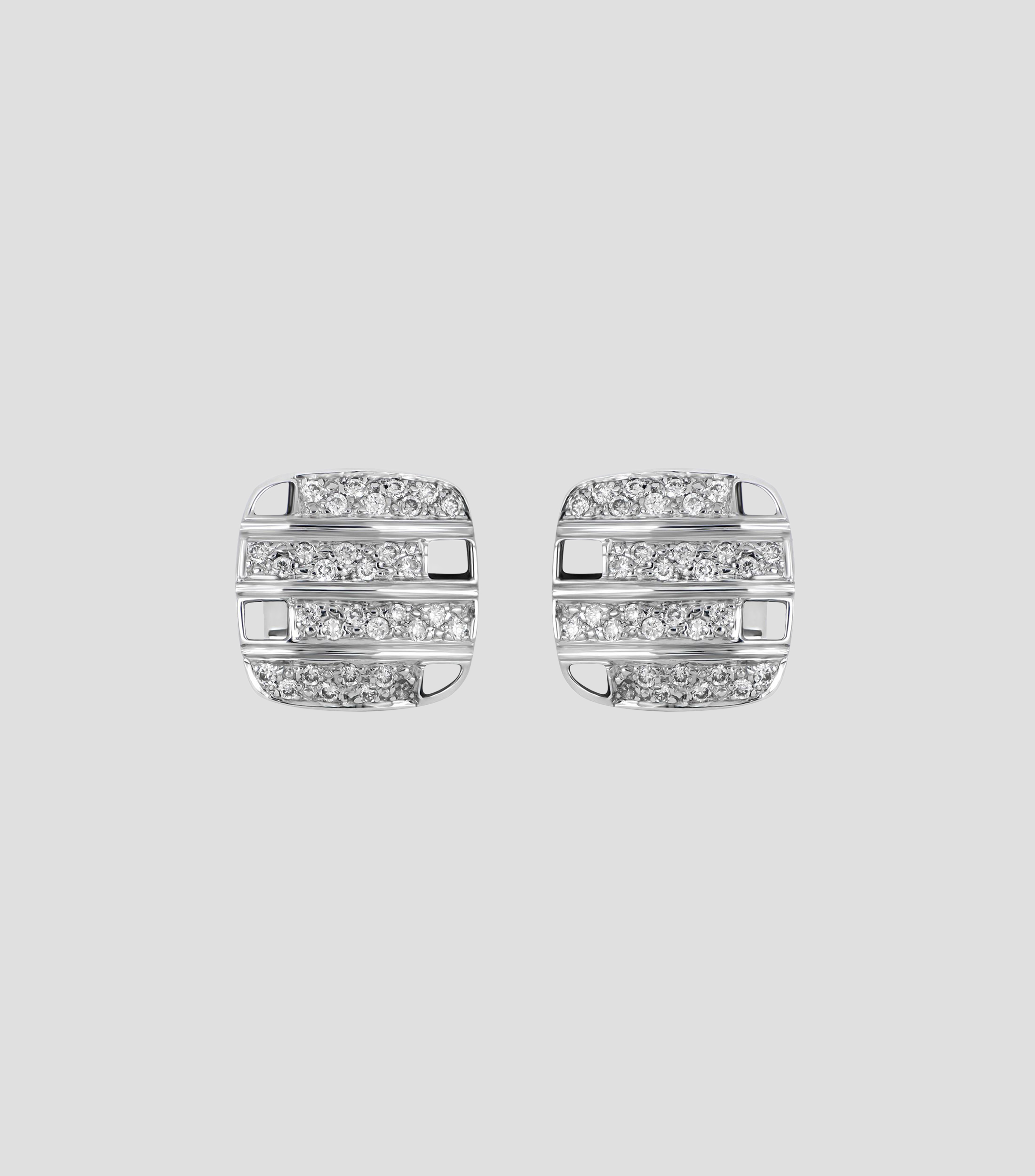 Mancuernillas en Oro blanco de 14 Kilates con diamantes Hombre