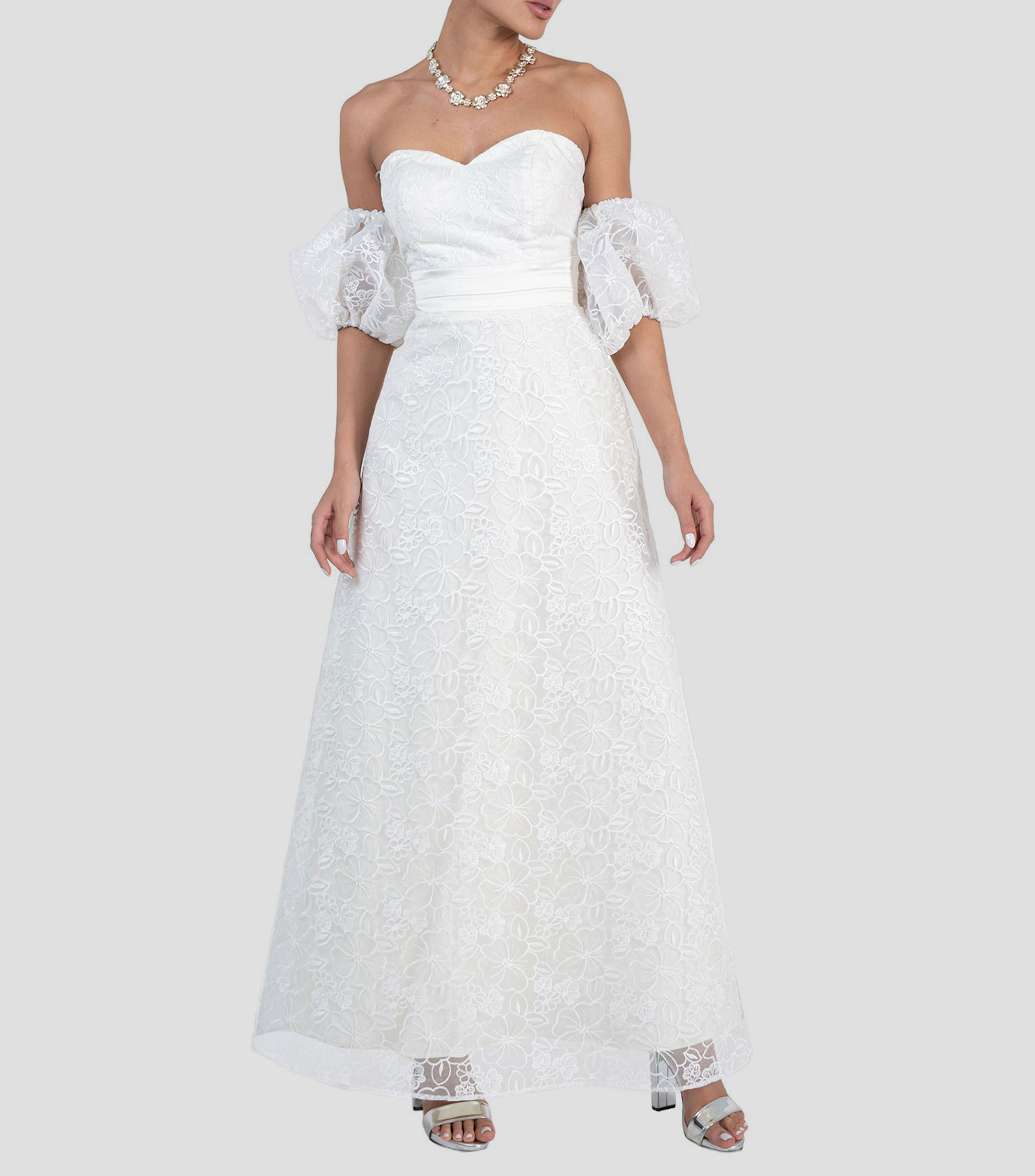 Vestido de fiesta largo liso Mujer