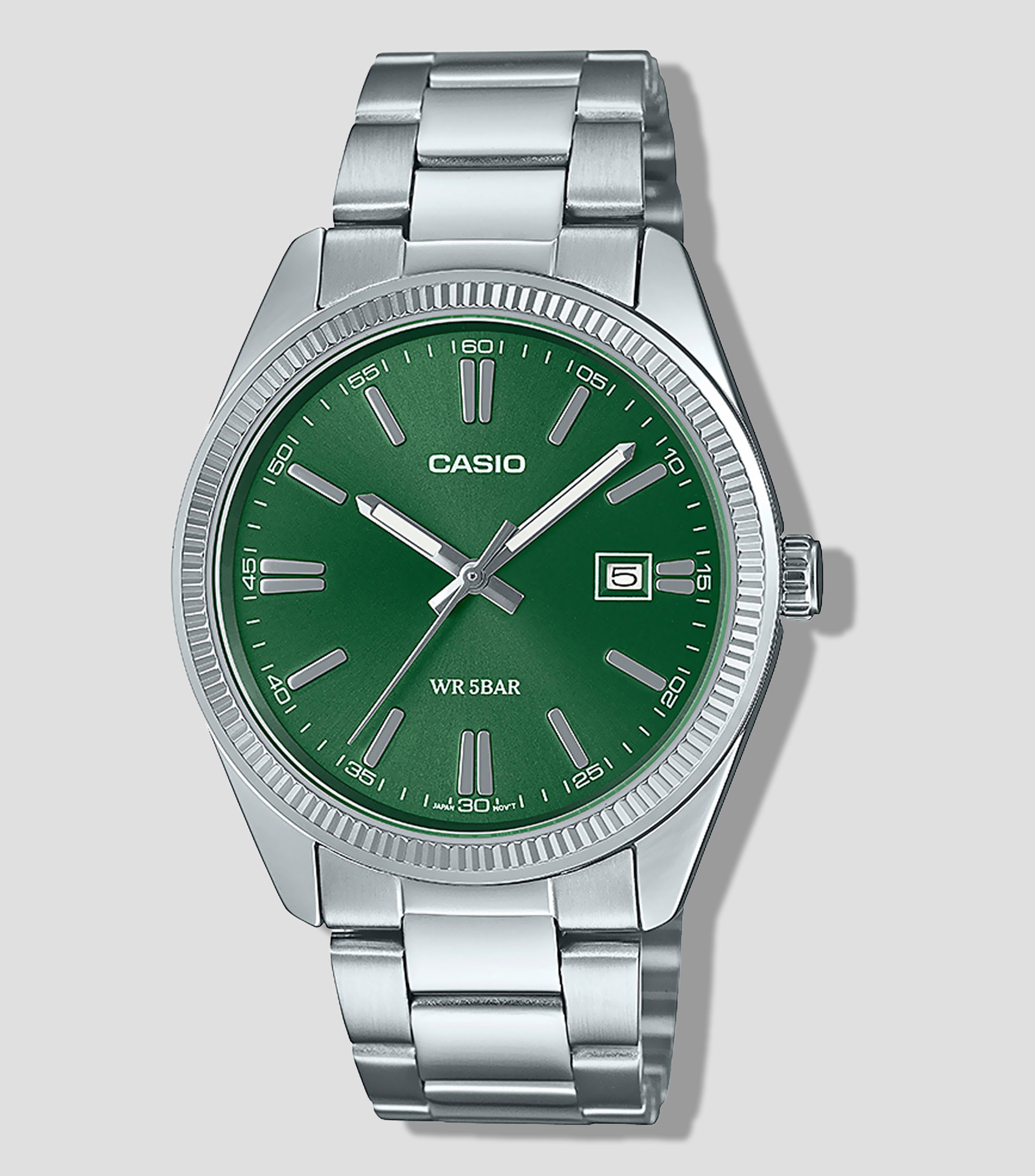 Reloj Unisex de Vestir Vintage, Plateado, Verde
