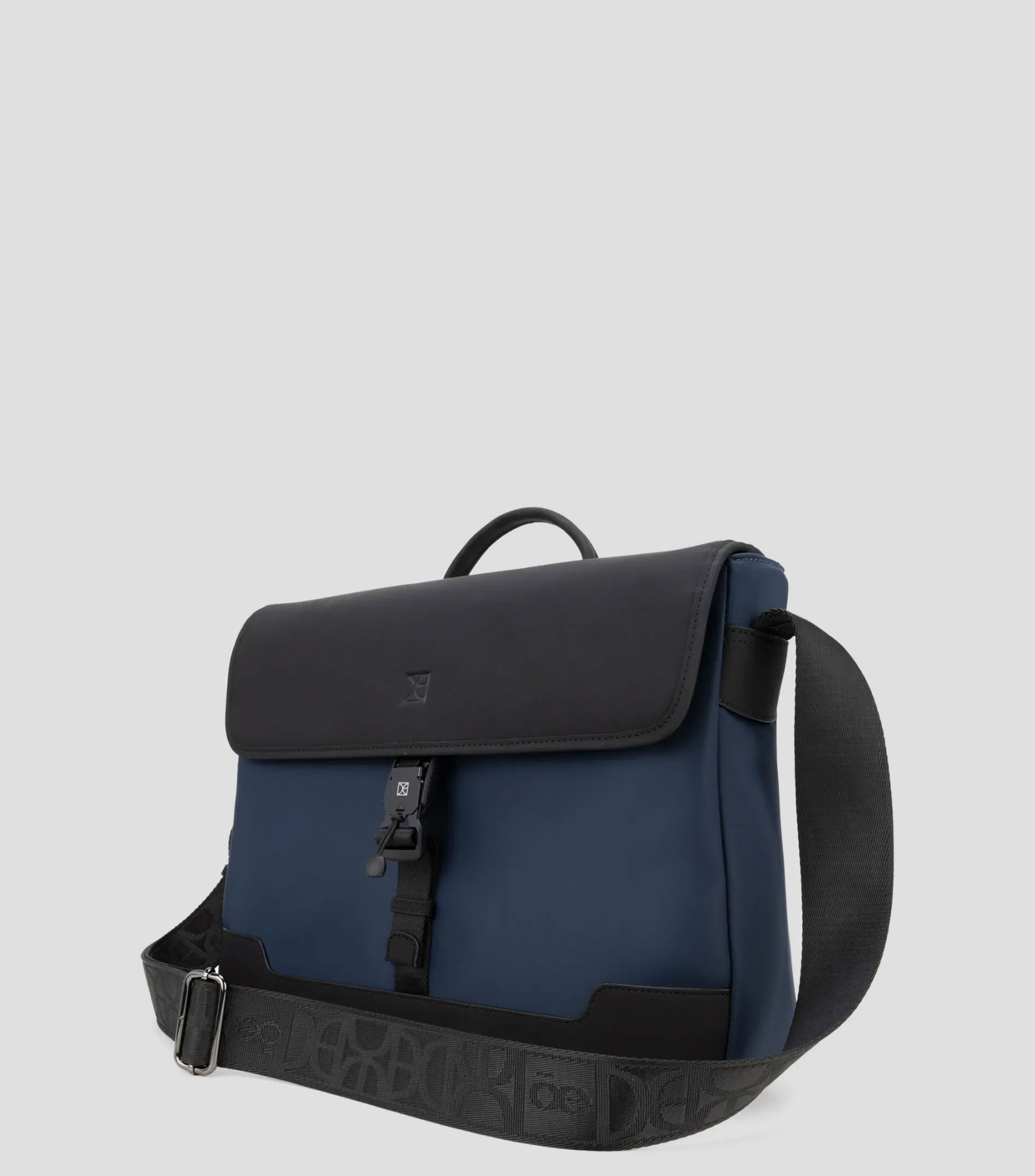 Bolso messenger portalaptop azul Uomo Grande liso Hombre
