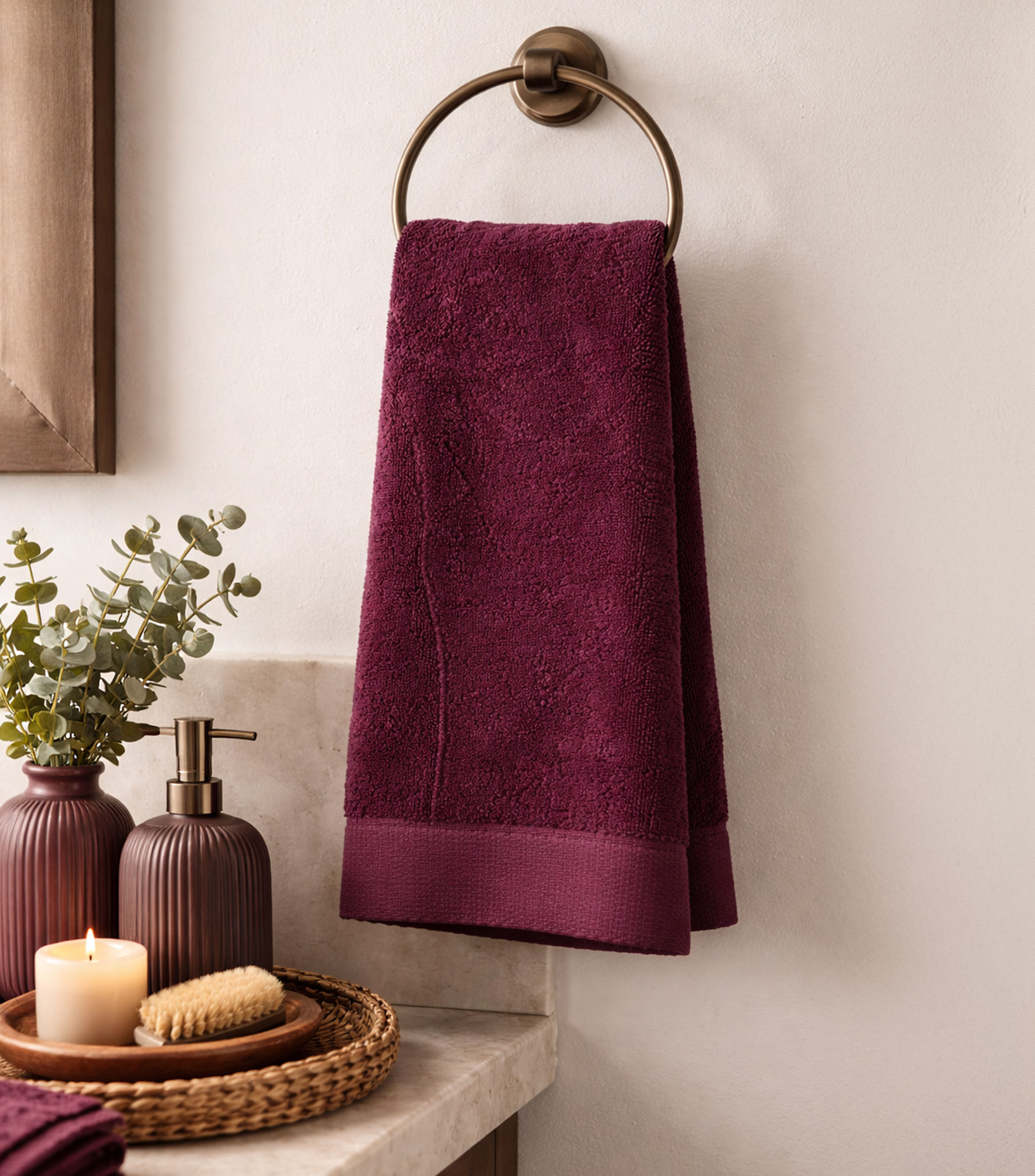 Toalla medio baño vino