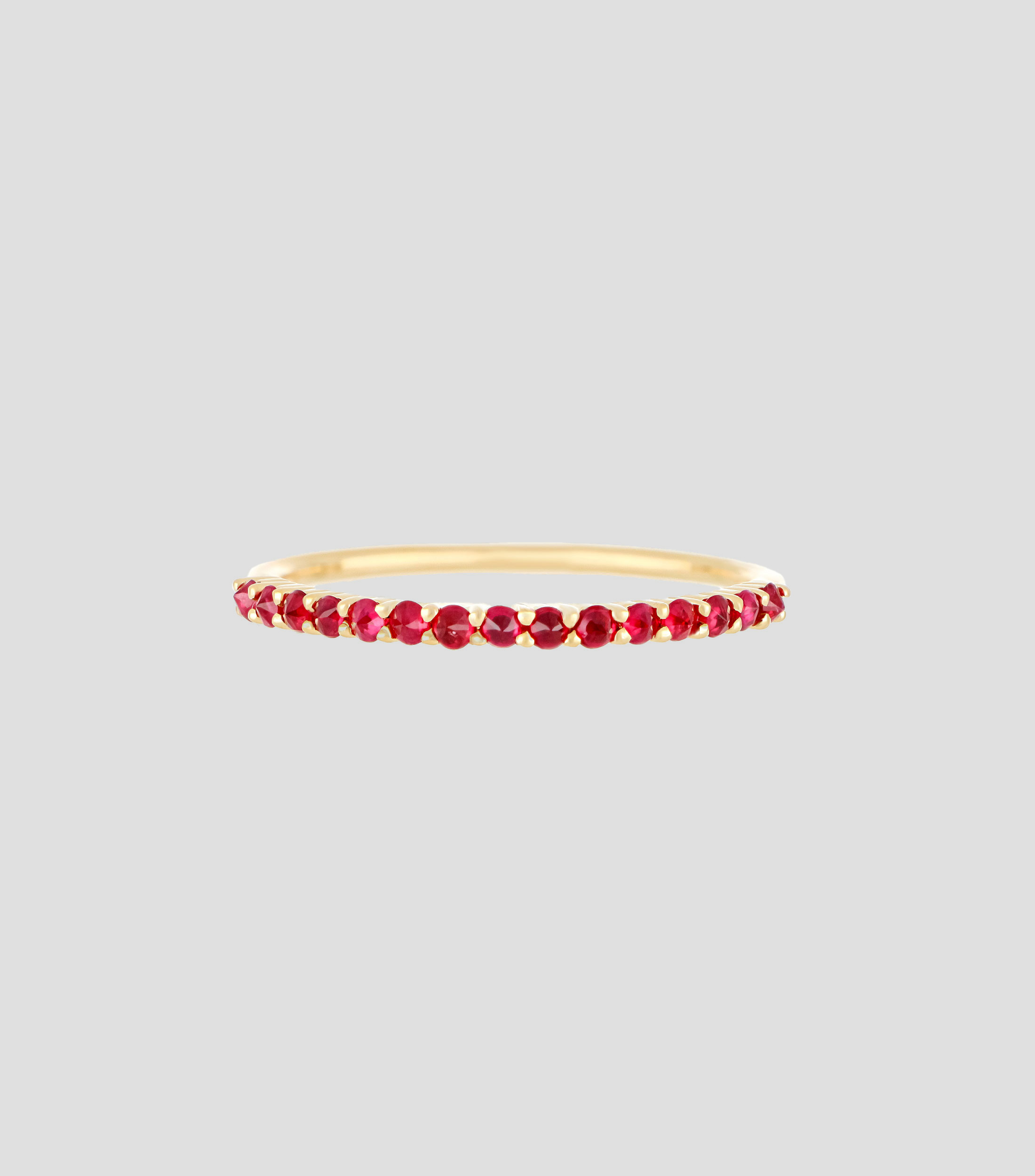 Anillo en oro amarillo de 18 kilates con Rubí Mujer
