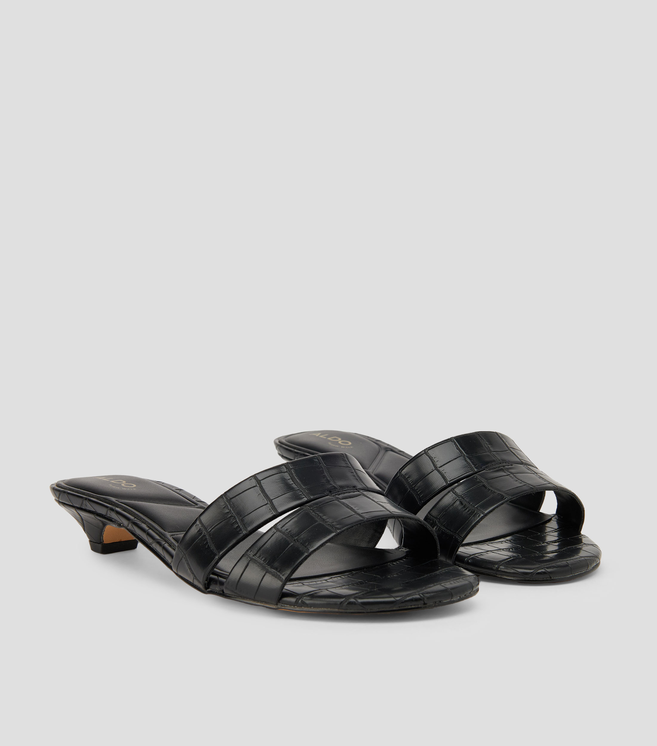 Sandalias tacón bajo ancho animalskin Mujer