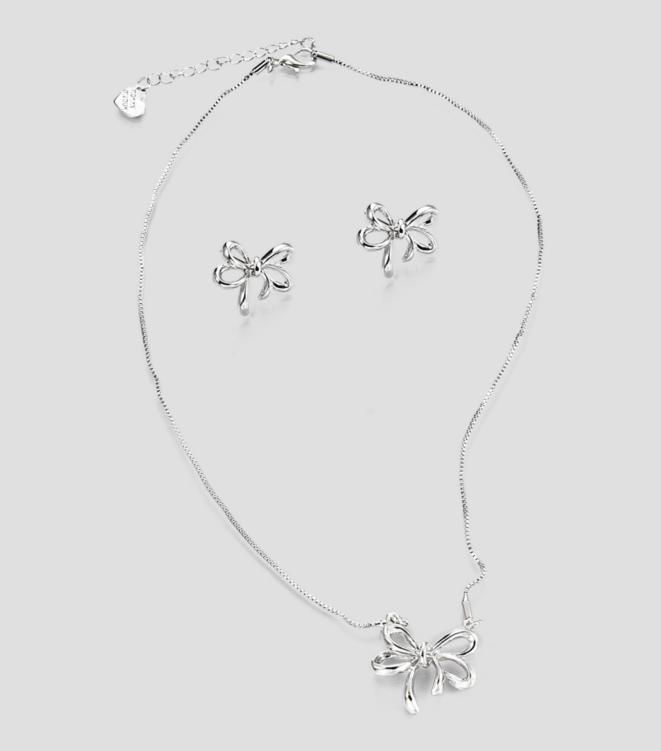 Set de collar y aretes en forma de moño Mujer