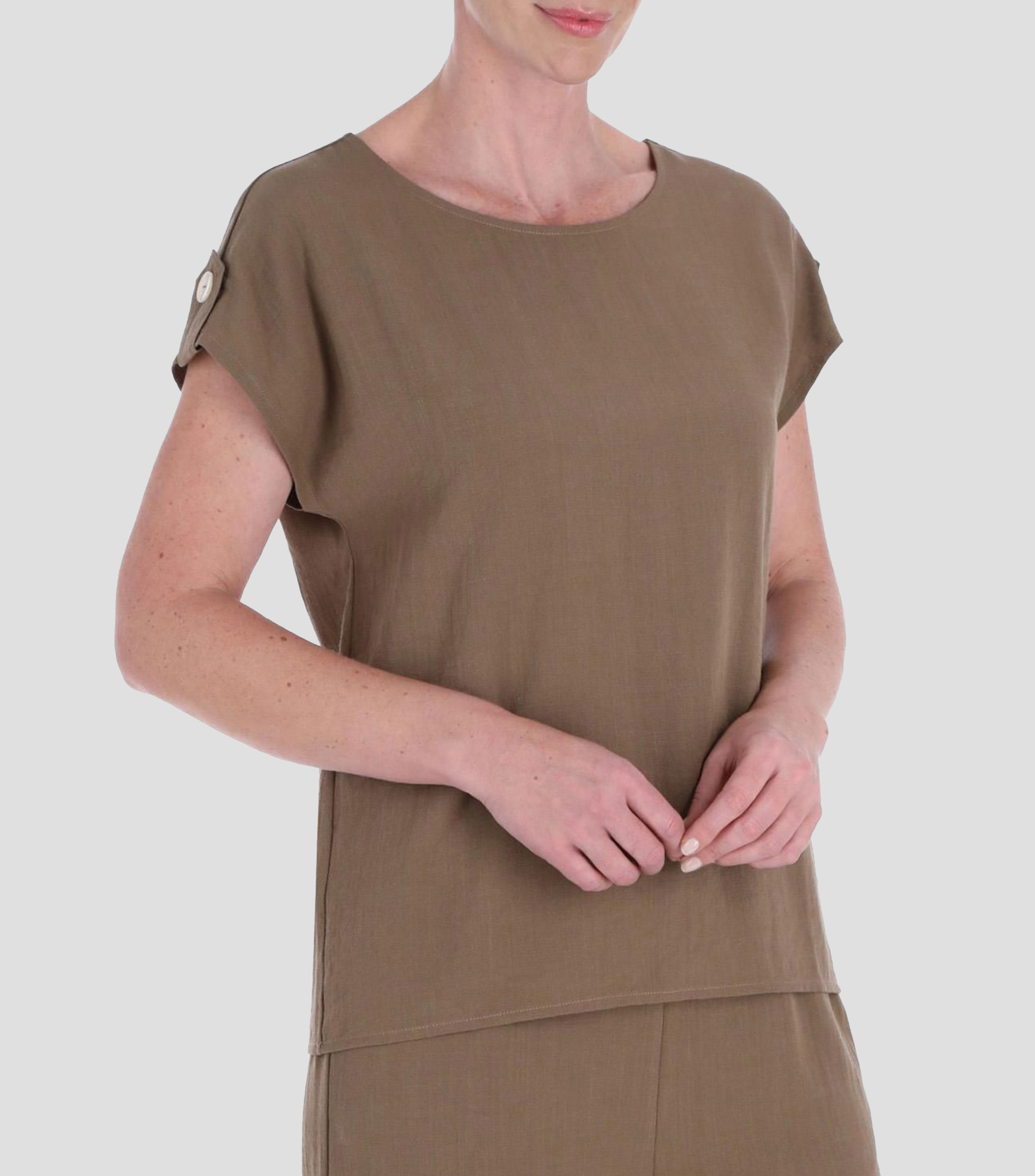 Blusa lisa manga corta Mujer