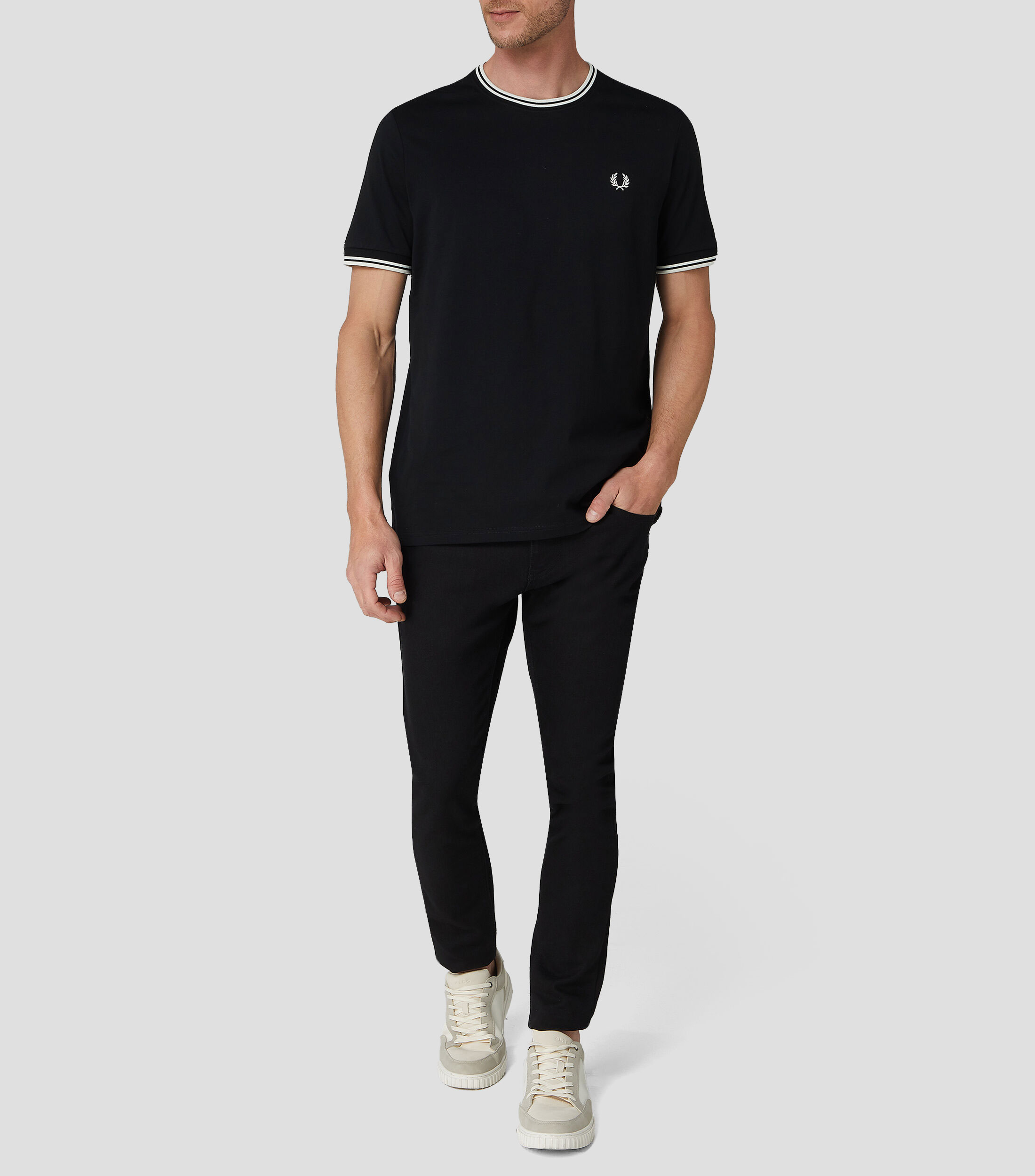 Playera cuello redondo manga corta lisa Hombre
