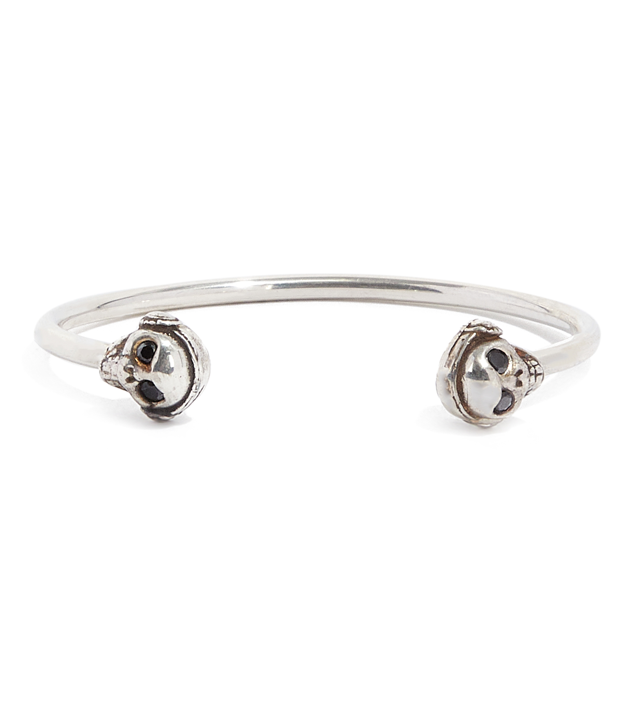 Pulsera abierta Calaveras de plata Hombre