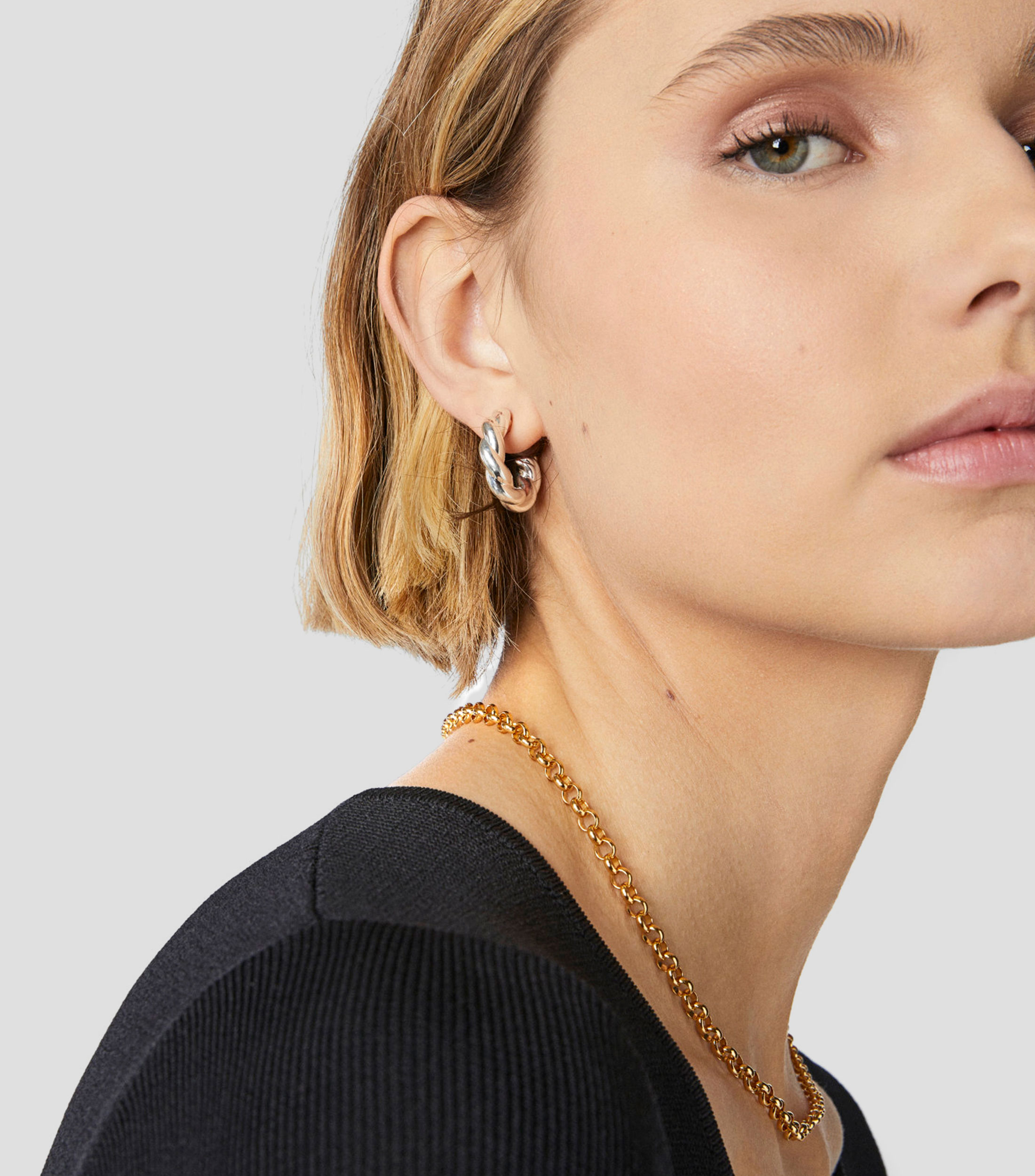 Aretes en plata .925 entrelazados Twisted Mujer