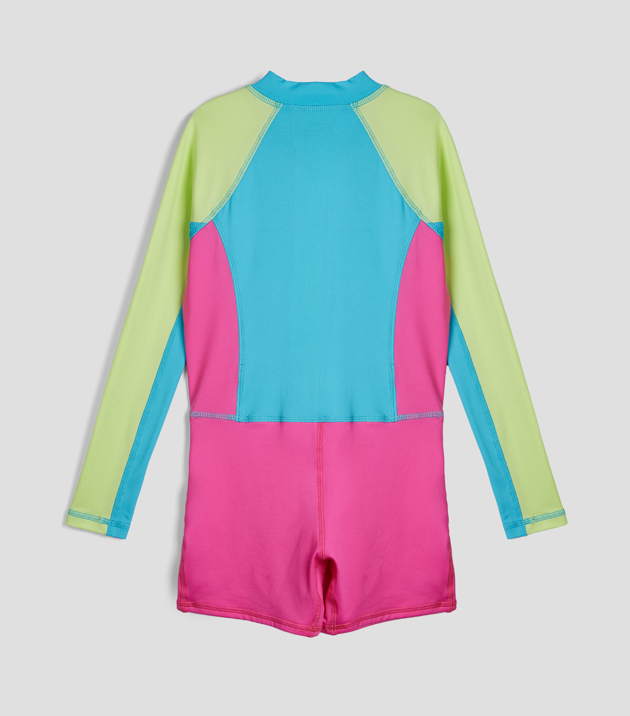 Body traje de baño cuello redondo manga larga liso Niña