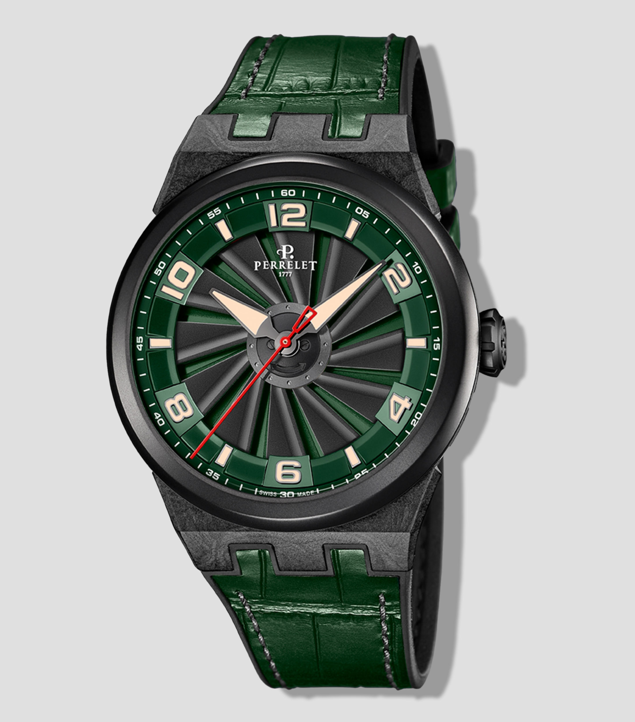 Reloj para hombre Turbine Carbon Casual, Negro, Verde