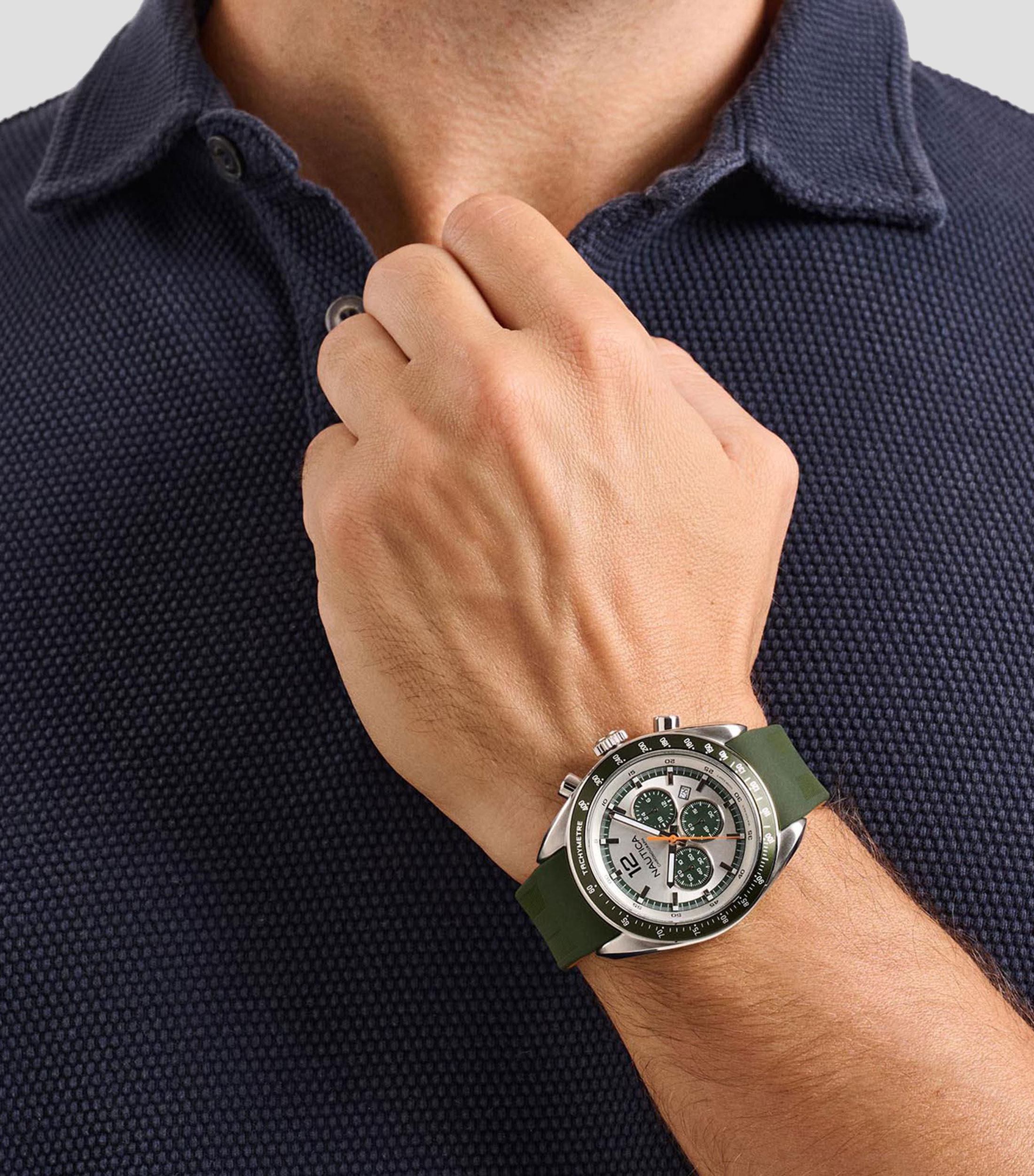 Reloj para Hombre Kedge Casual Plateado, Verde