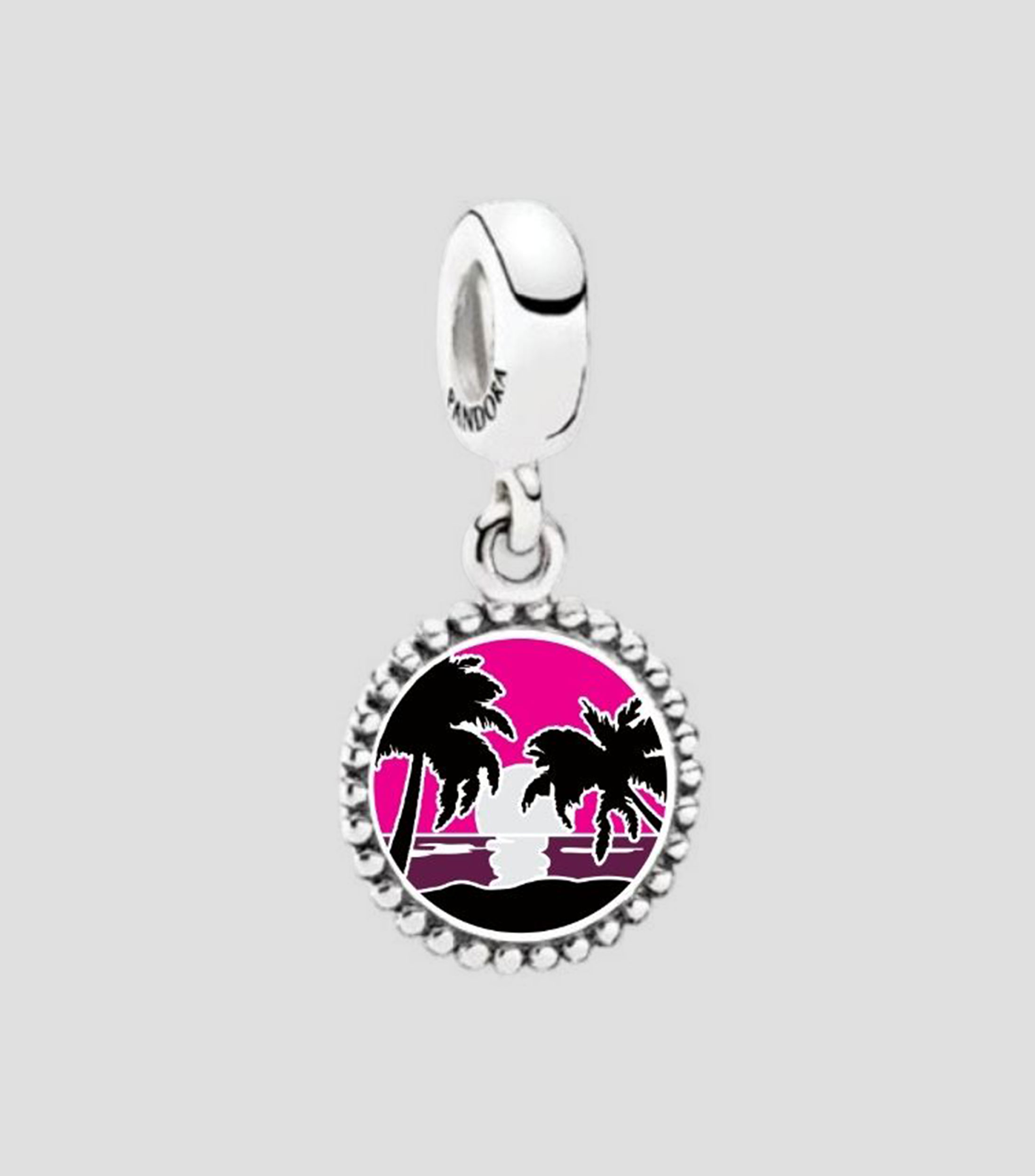 Charm redondo en plata Engraving Unisex