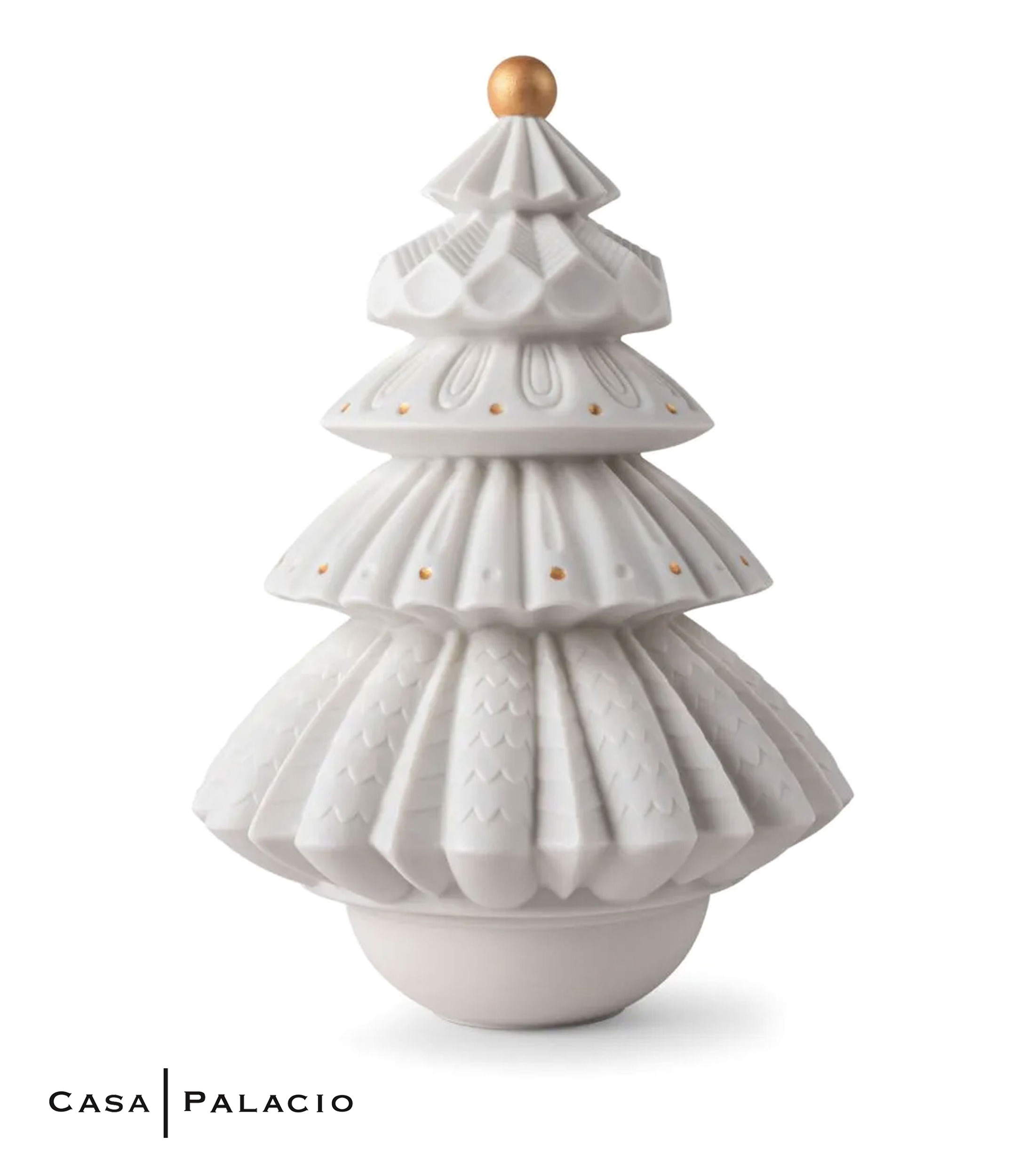 Figura decorativa Lampara Arbol de Navidad en porcelana