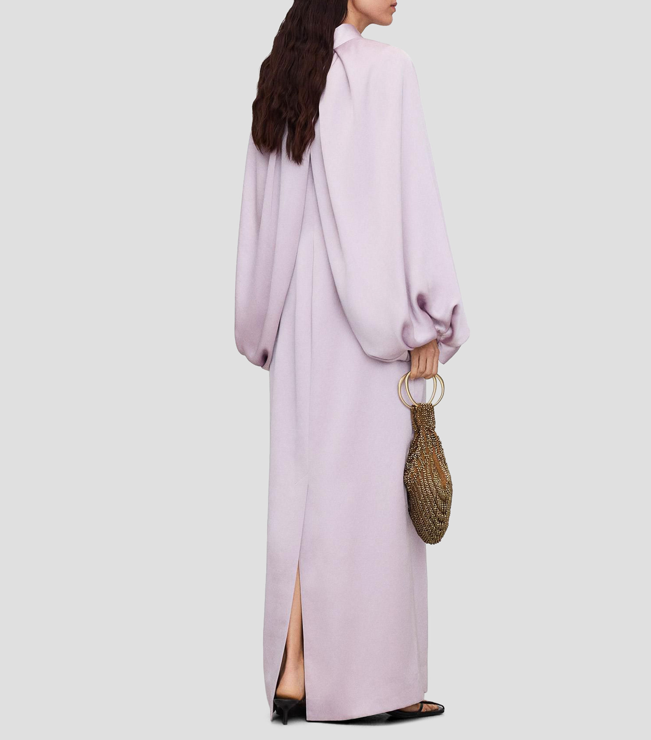 Vestido largo liso Mujer