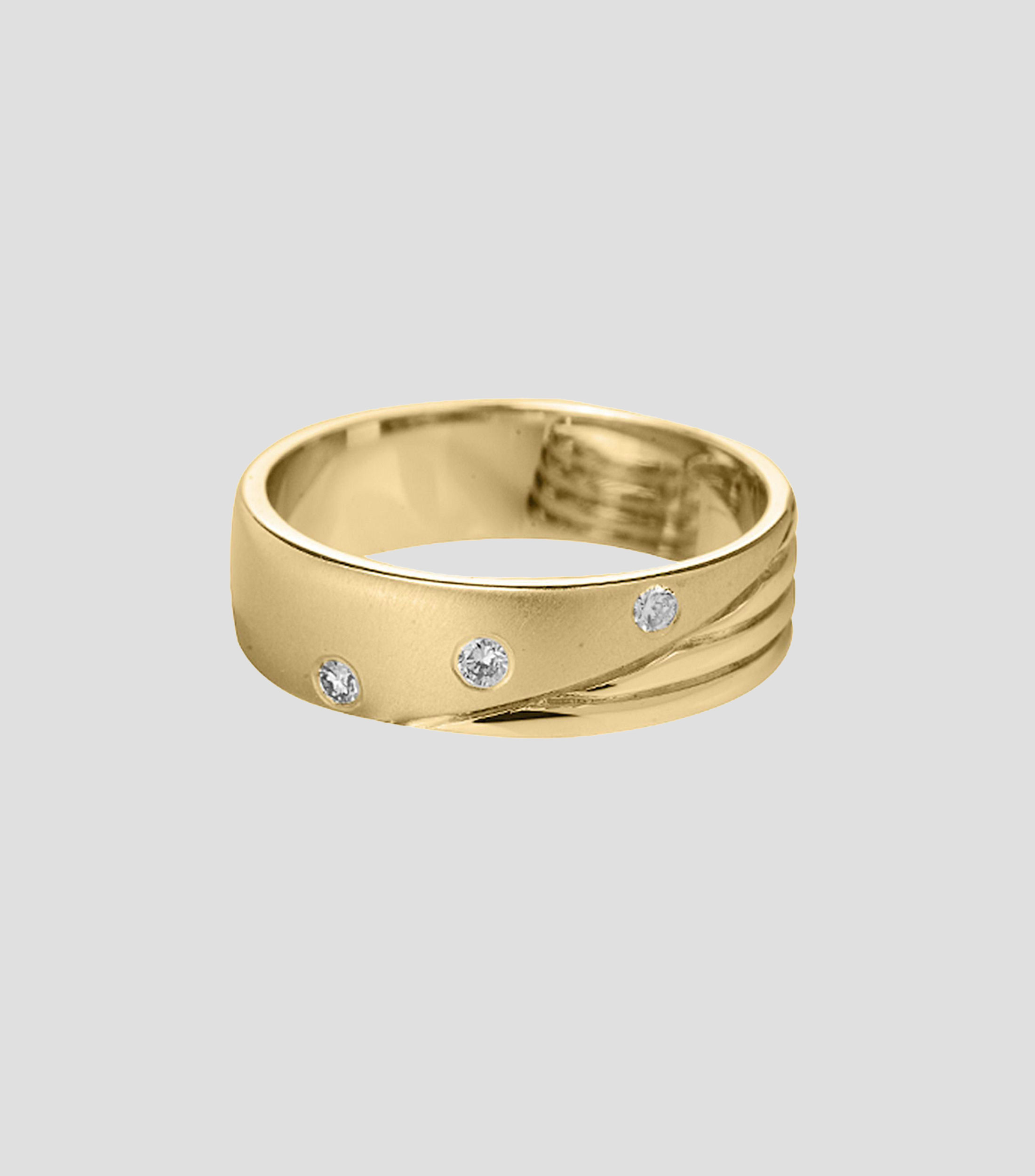 Argolla en oro amarillo 14 kilates con diamantes Mujer
