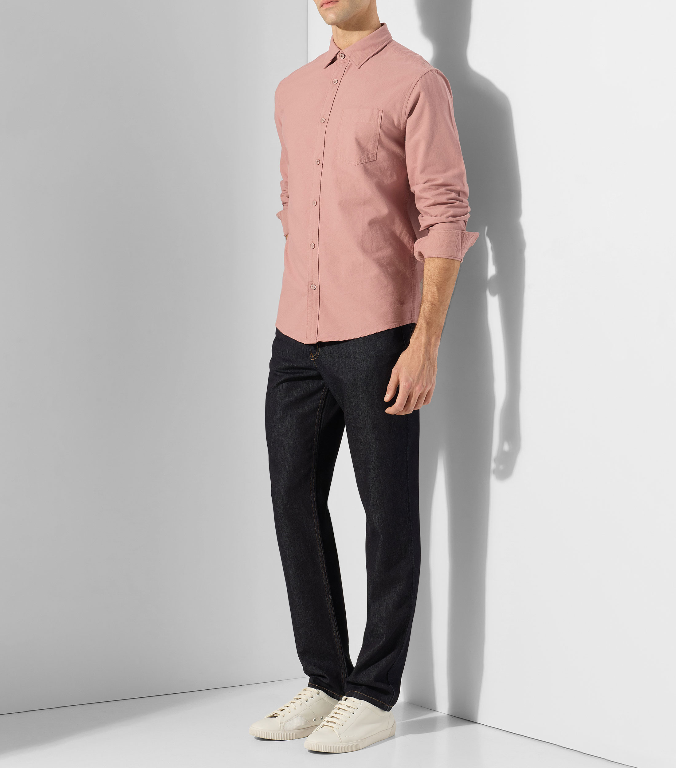 Camisa lisa con manga larga Hombre