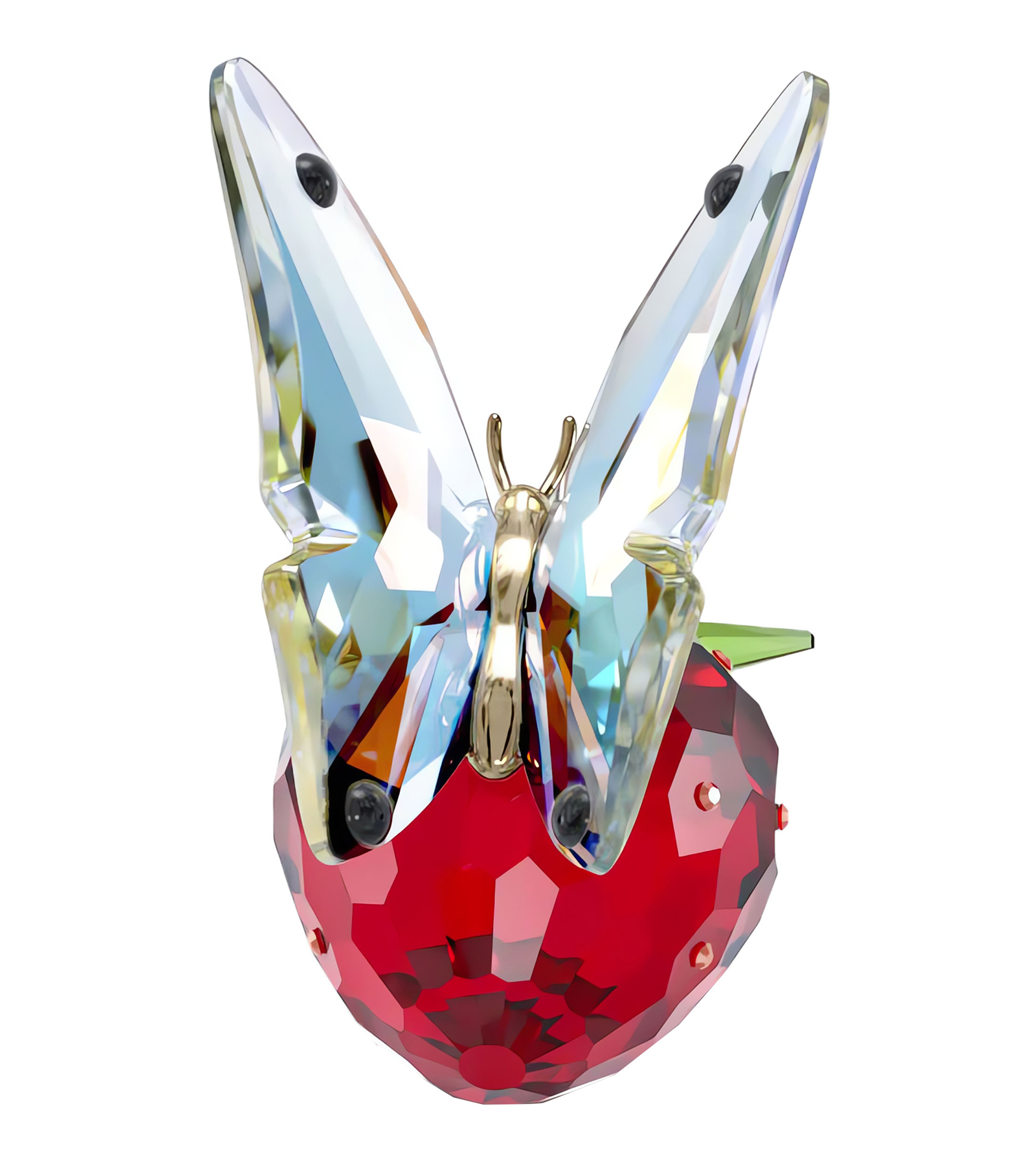 Figura decorativa Idyllia Mariposa y Fresa en cristal