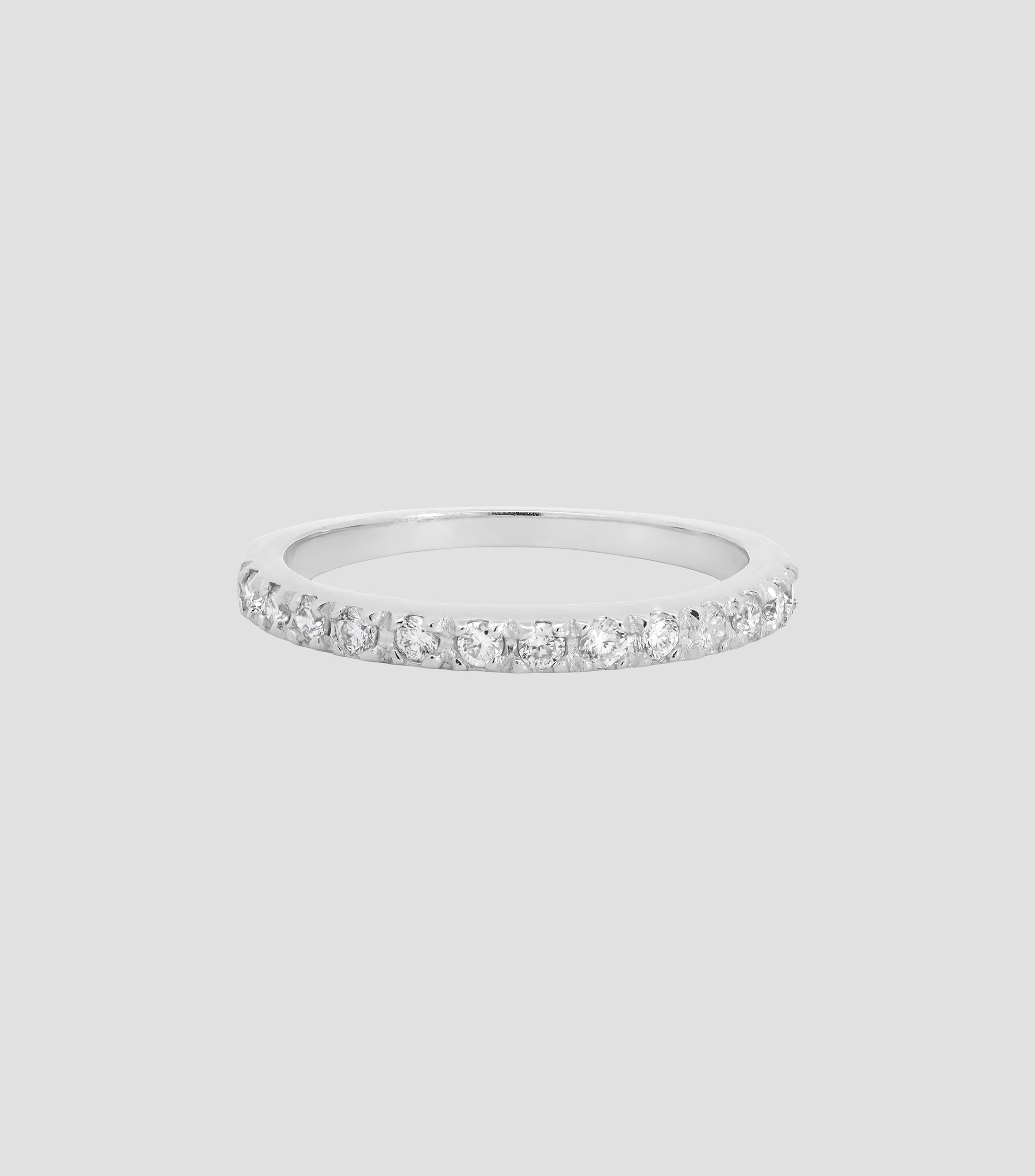 Anillo churumbela en oro blanco de 14 kilates con diamantes Mujer