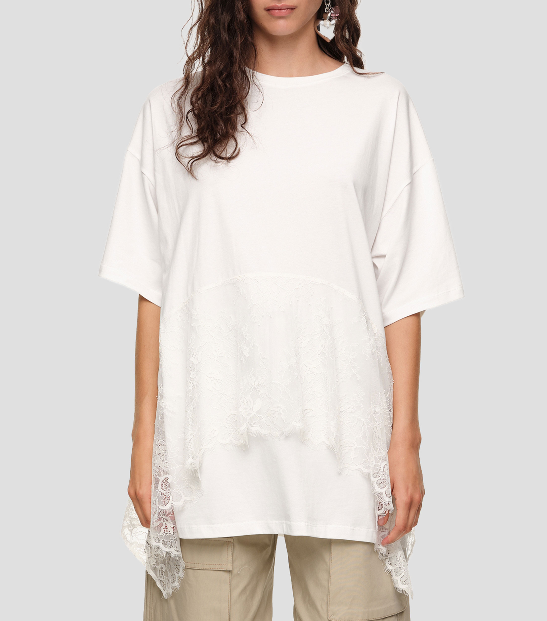 Playera cuello redondo manga corta sólido Mujer