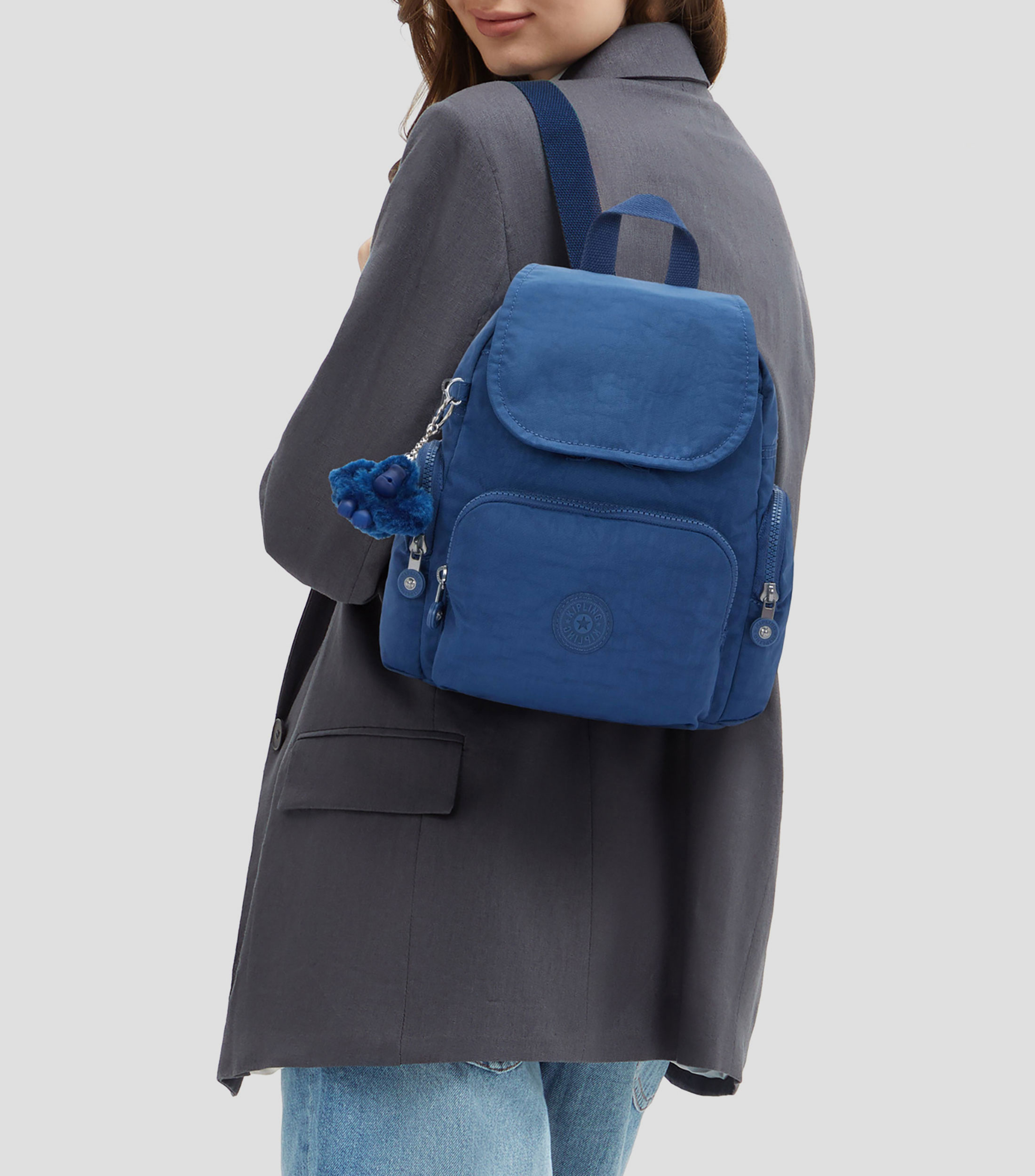Mochila escolar lisa con logotipo Mujer