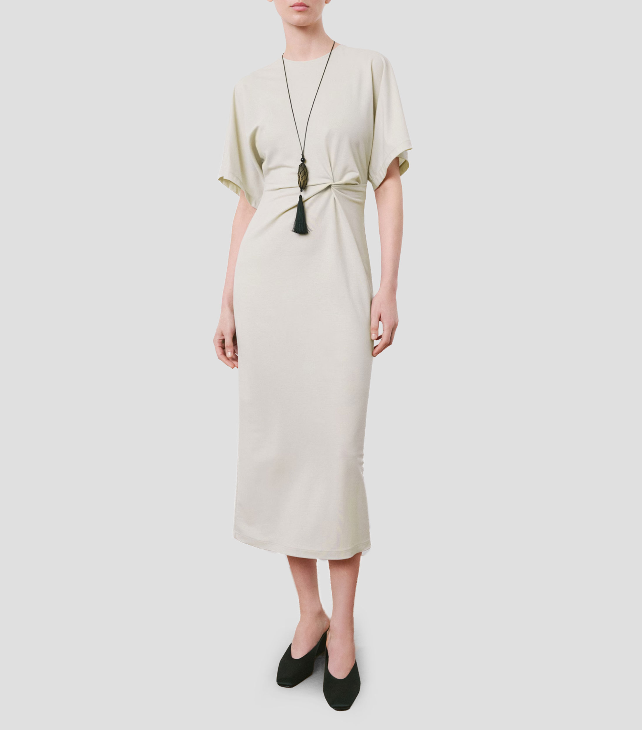 Vestido midi liso Mujer