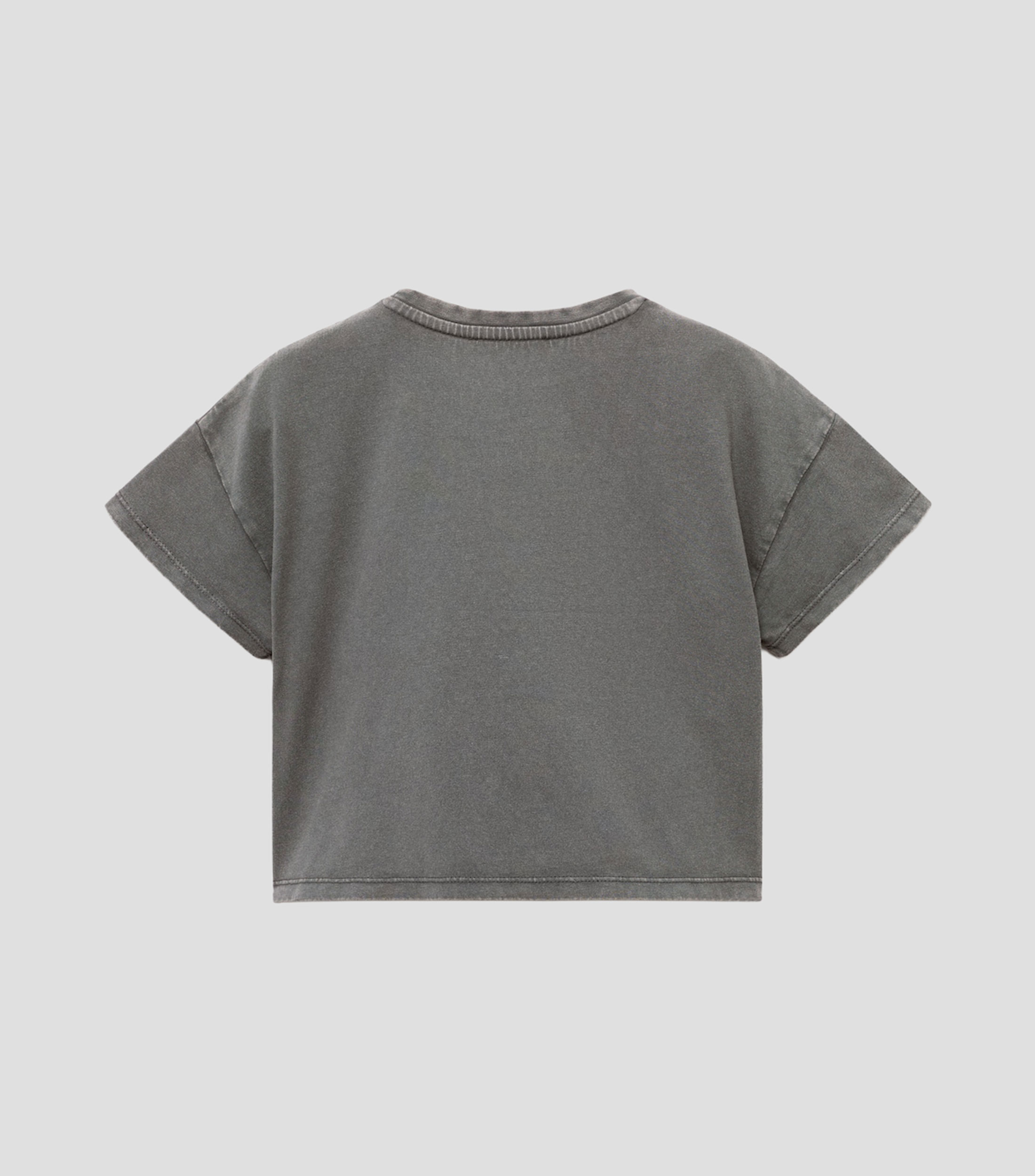 Playera crop estampada de manga corta Niña