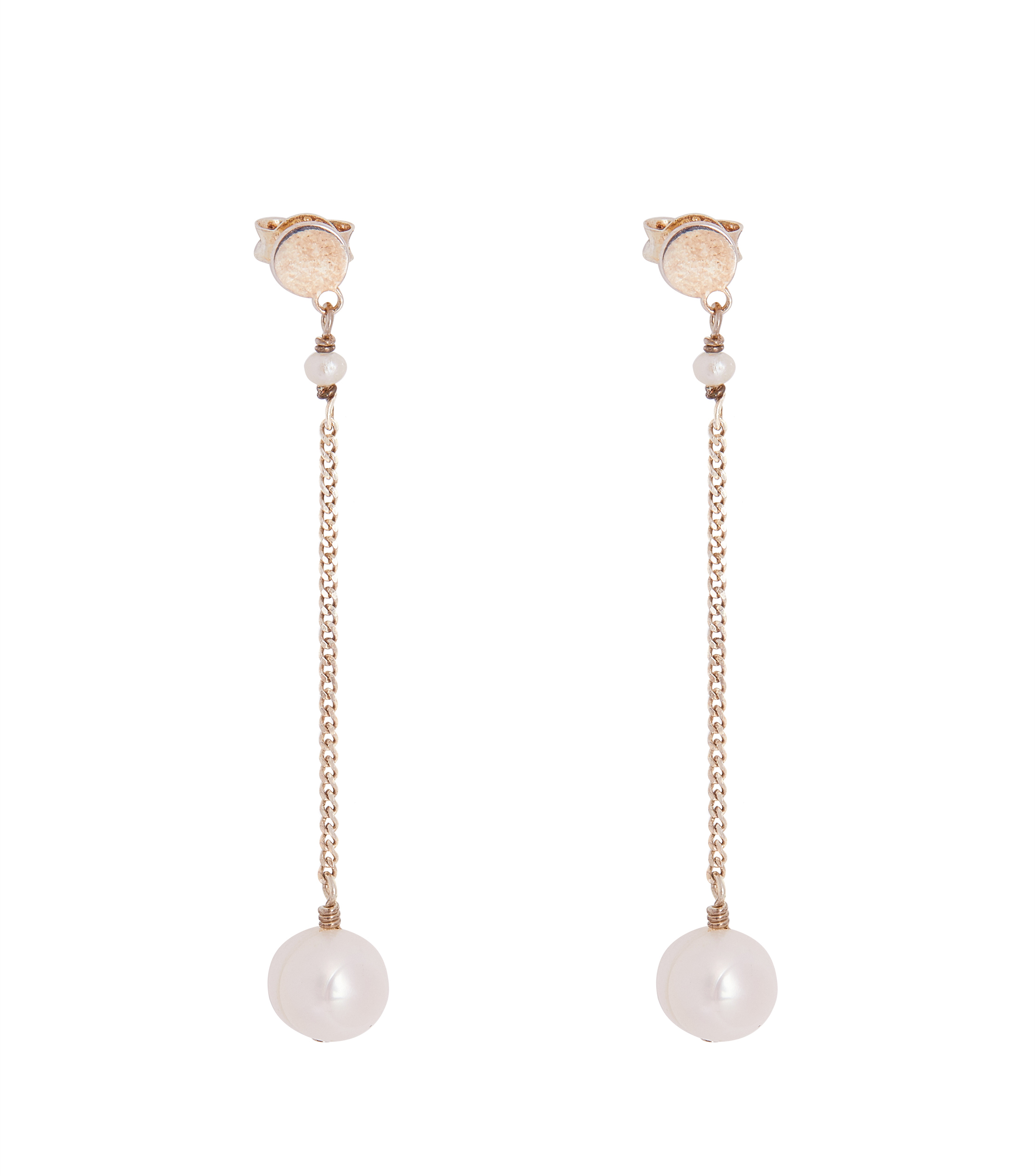 Aretes en plata con perla Mujer