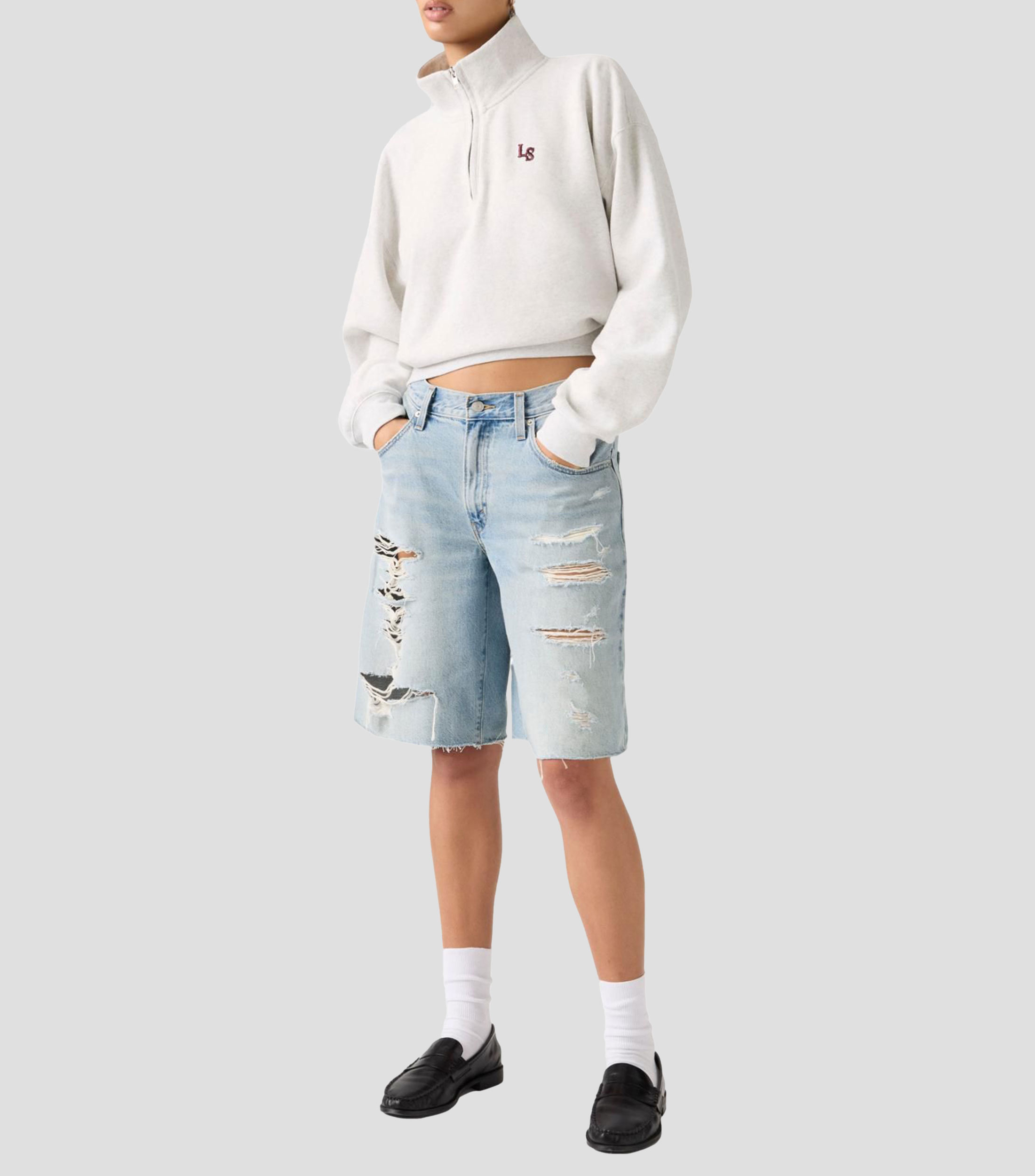 Short de mezclilla liso Mujer