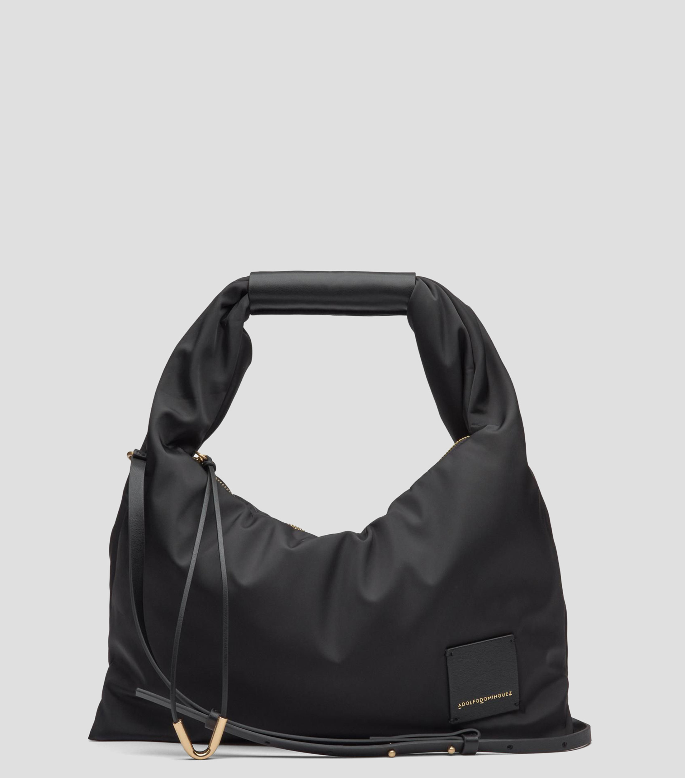 Bolsa shoulder lisa negra Mujer