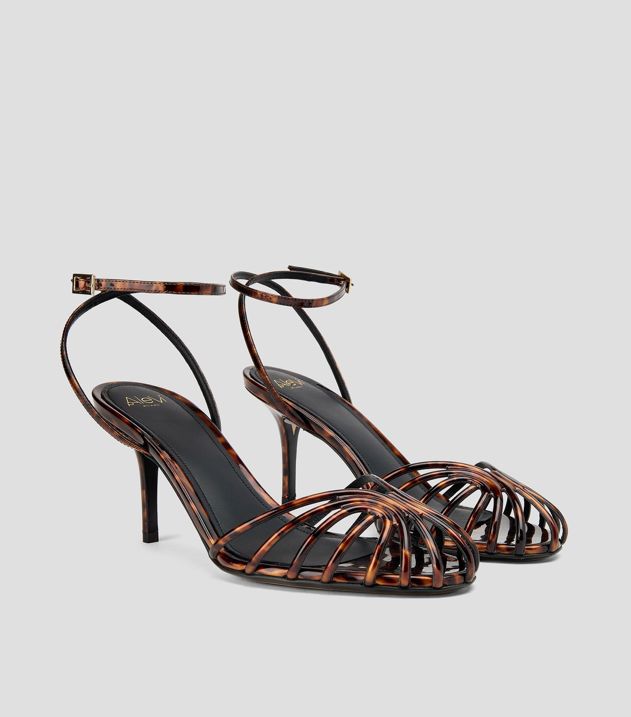 Zapatillas con tacón medio de aguja Mujer