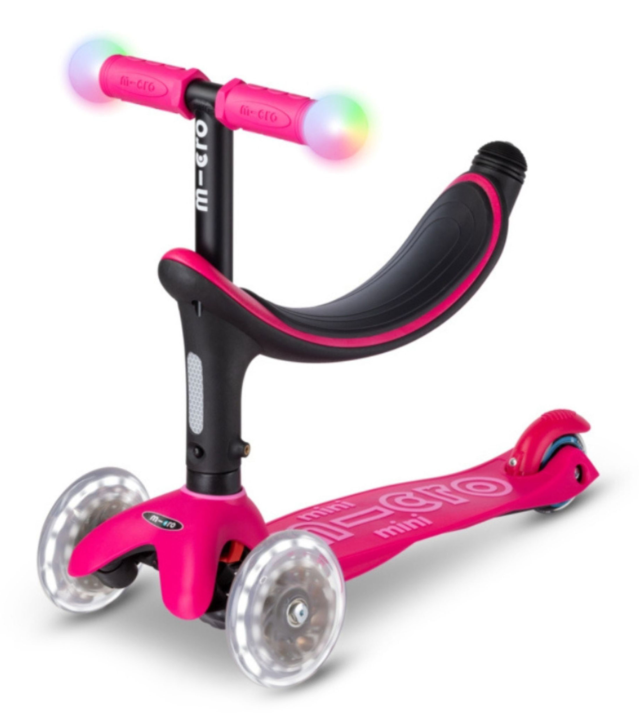 Scooter plegable Mini2Grow Deluxe Magic Led Rosa Nina