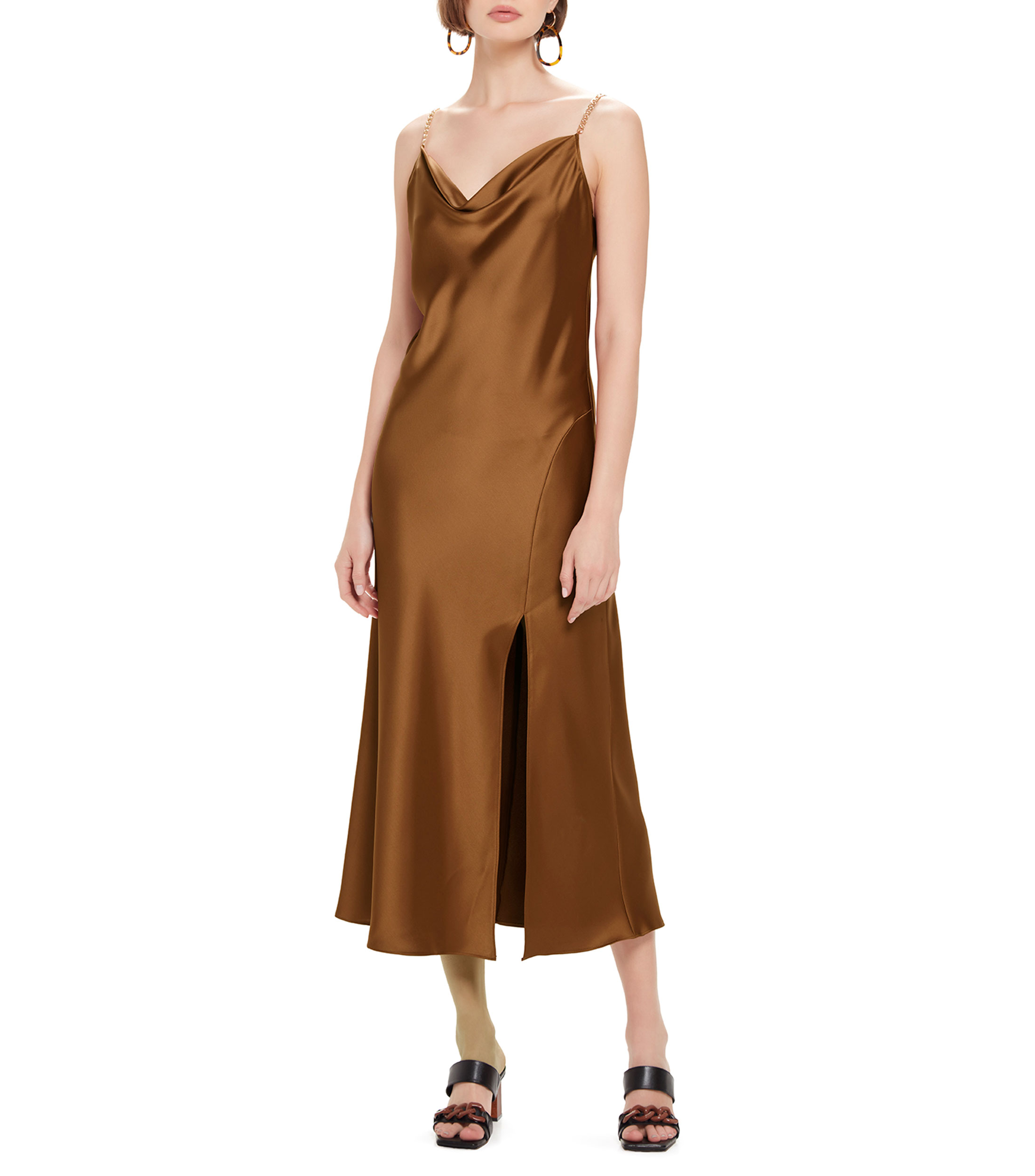 Satin Julio Vestidos Para Fiesta Vestido De Satín Envolvente Fijo