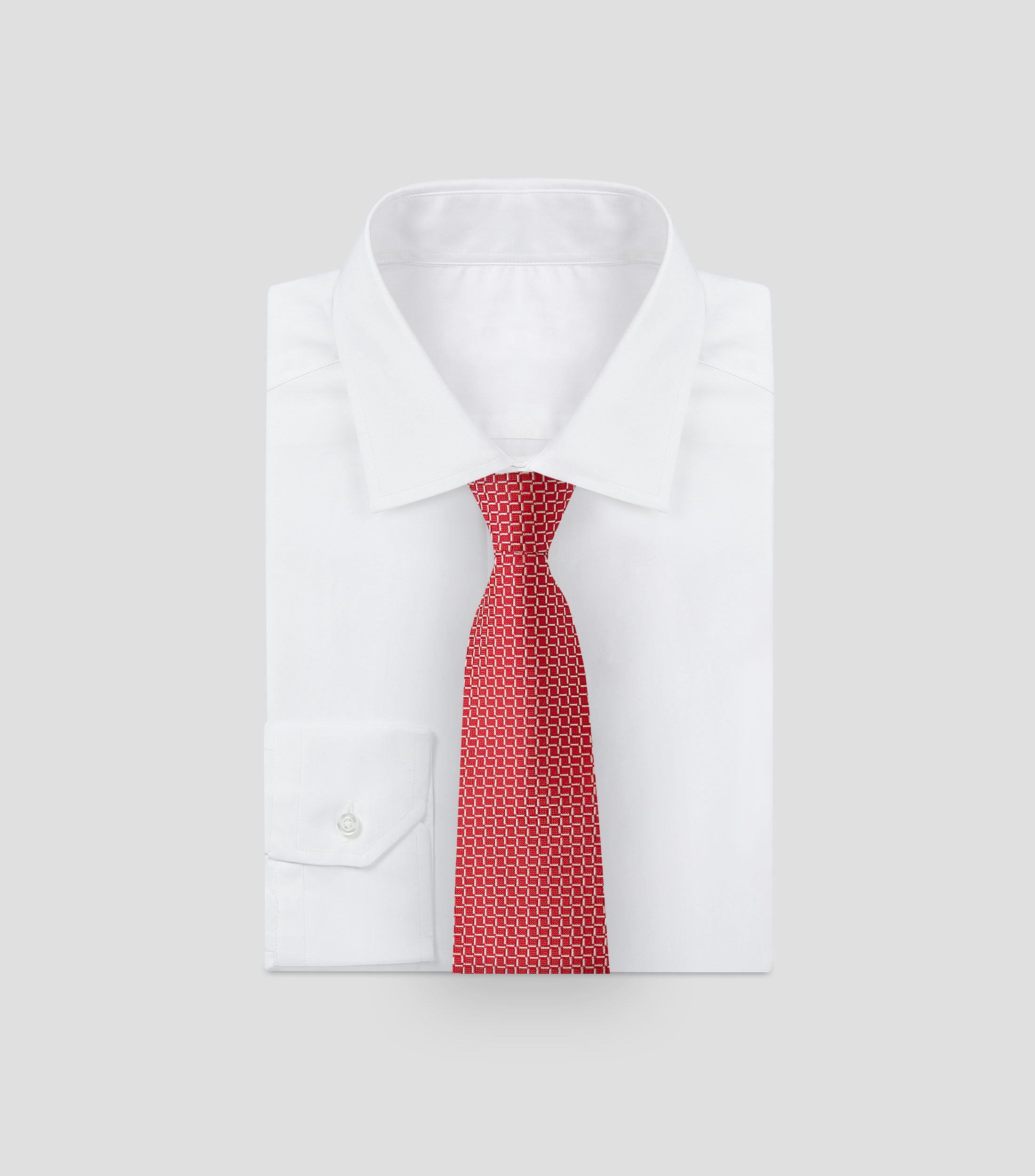 Corbata ancha en seda rojo estampada