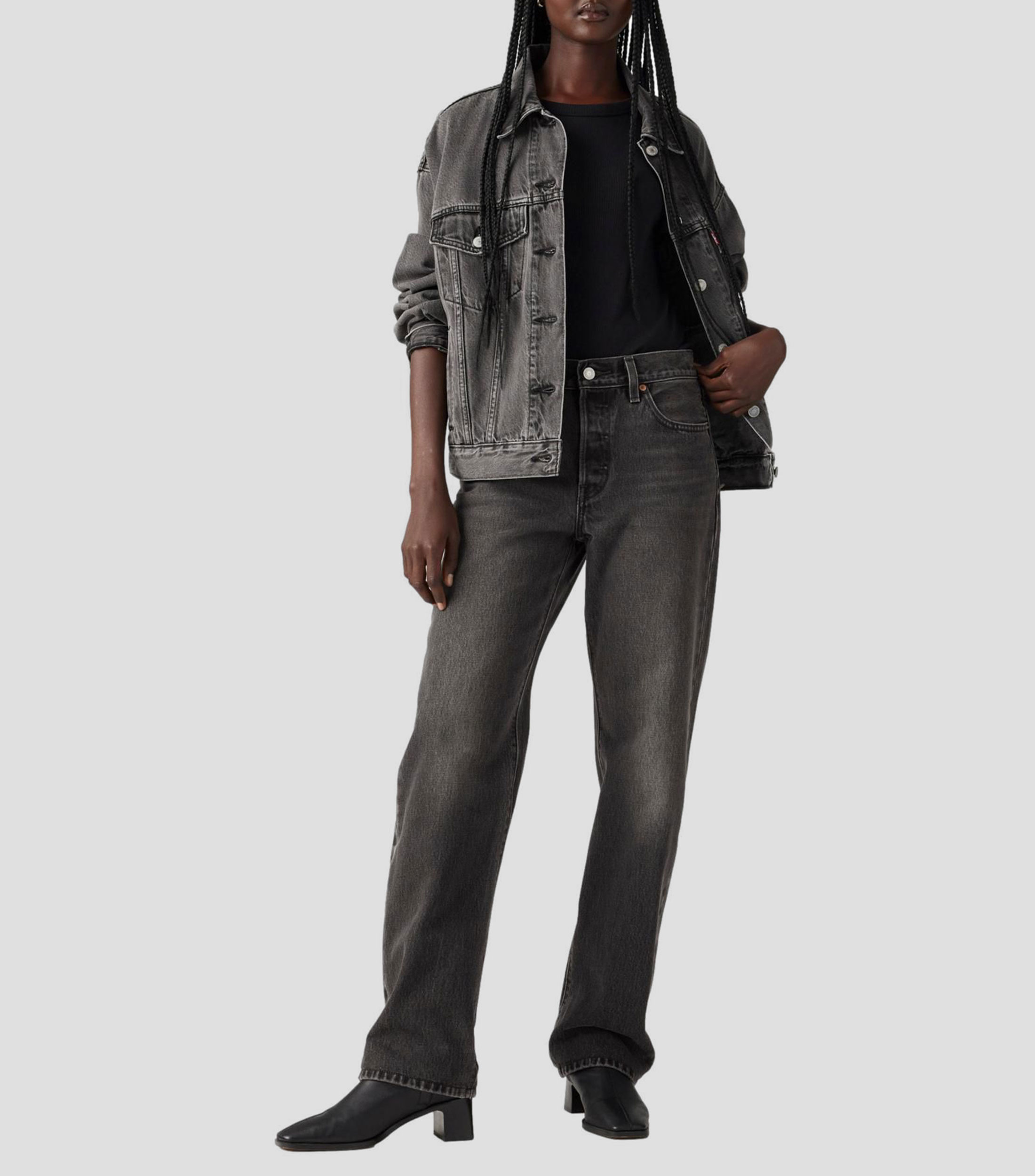 Jeans de mezclilla lavado oscuro 7 Mujer