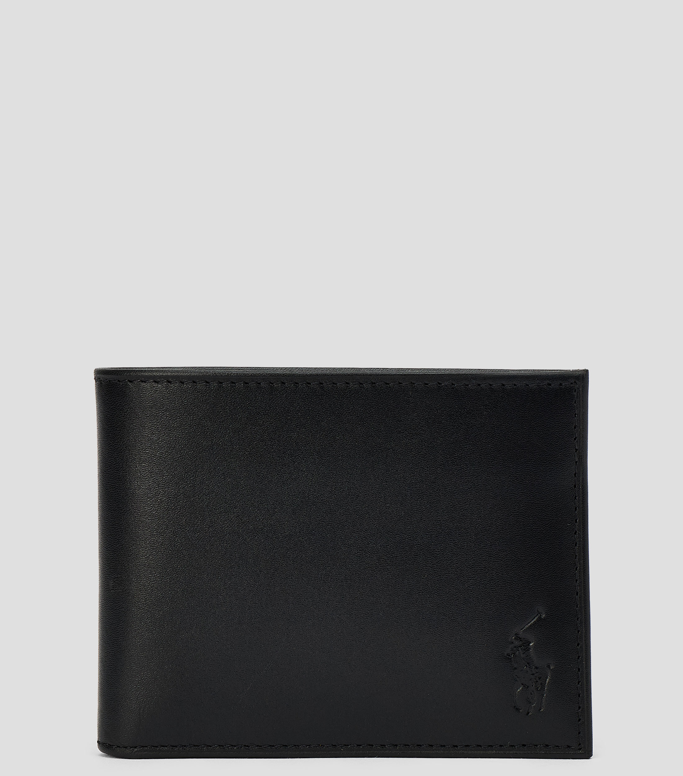 Cartera bifold en piel vacuna lisa Hombre