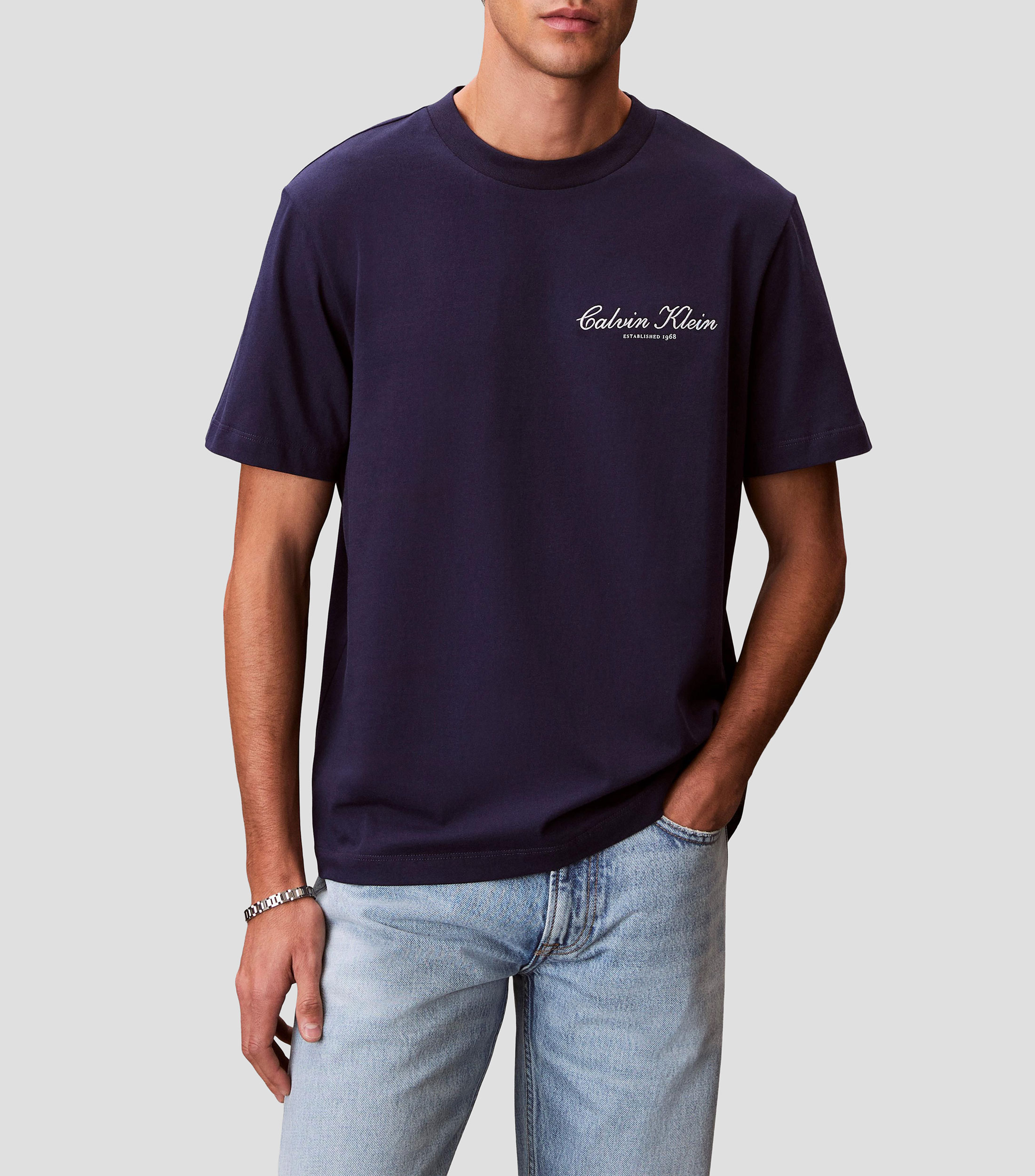 Playera cuello redondo manga corta lisa Hombre