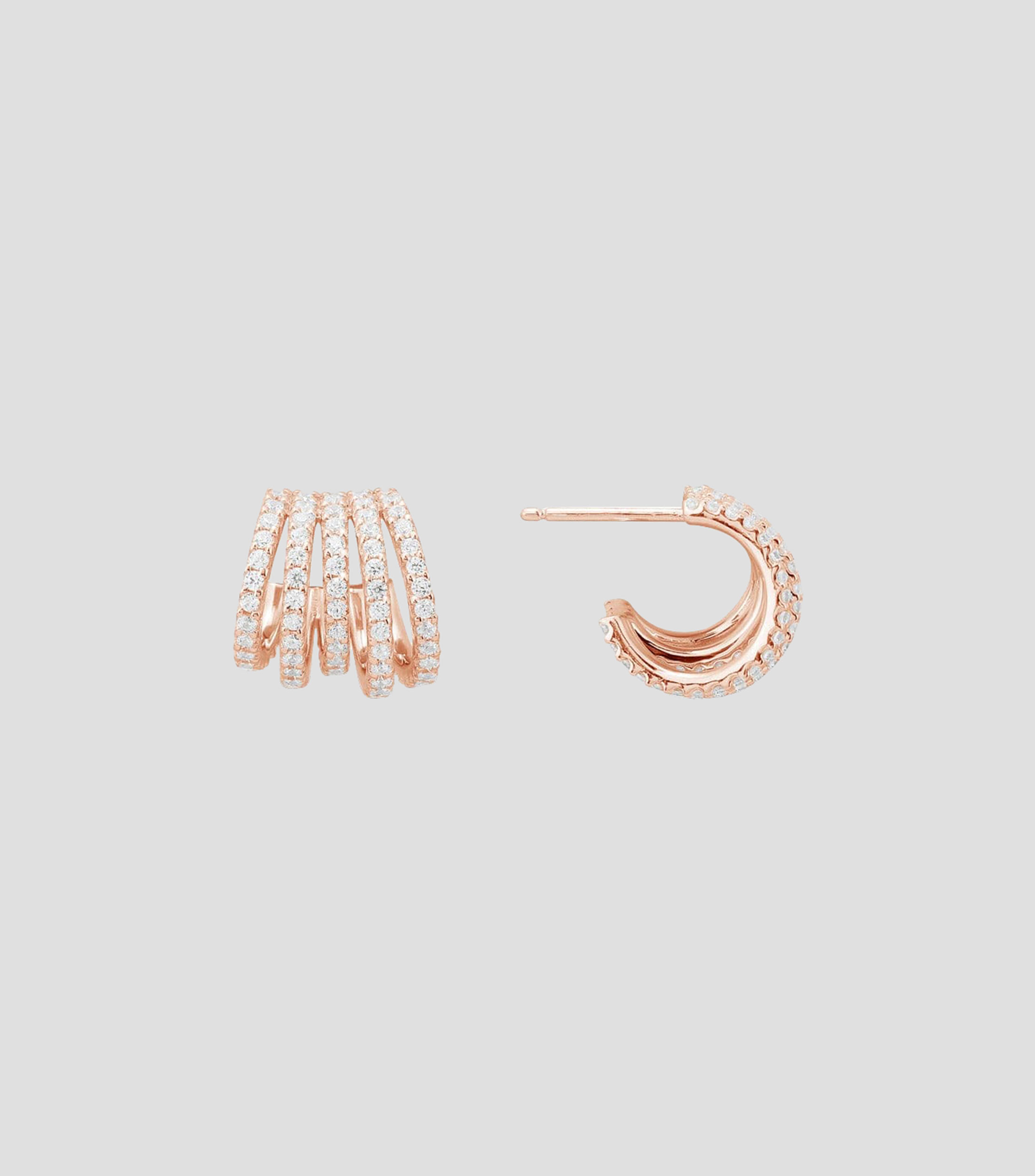 Aretes de cinco vueltas con zirconias cúbicas Croisette Unisex