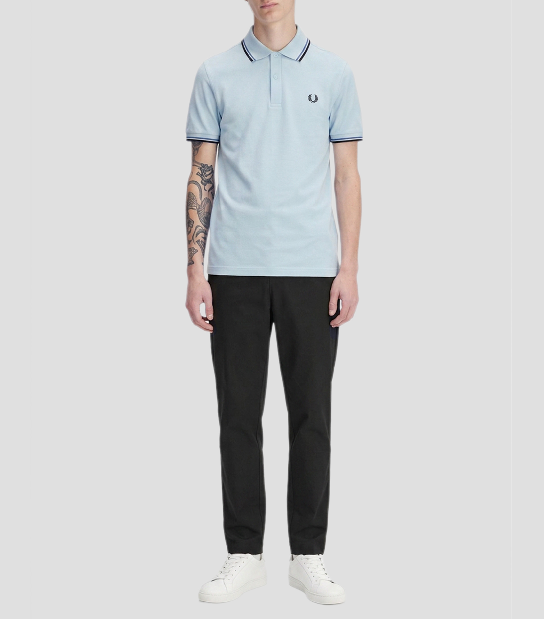 Playera tipo polo manga corta lisa Hombre
