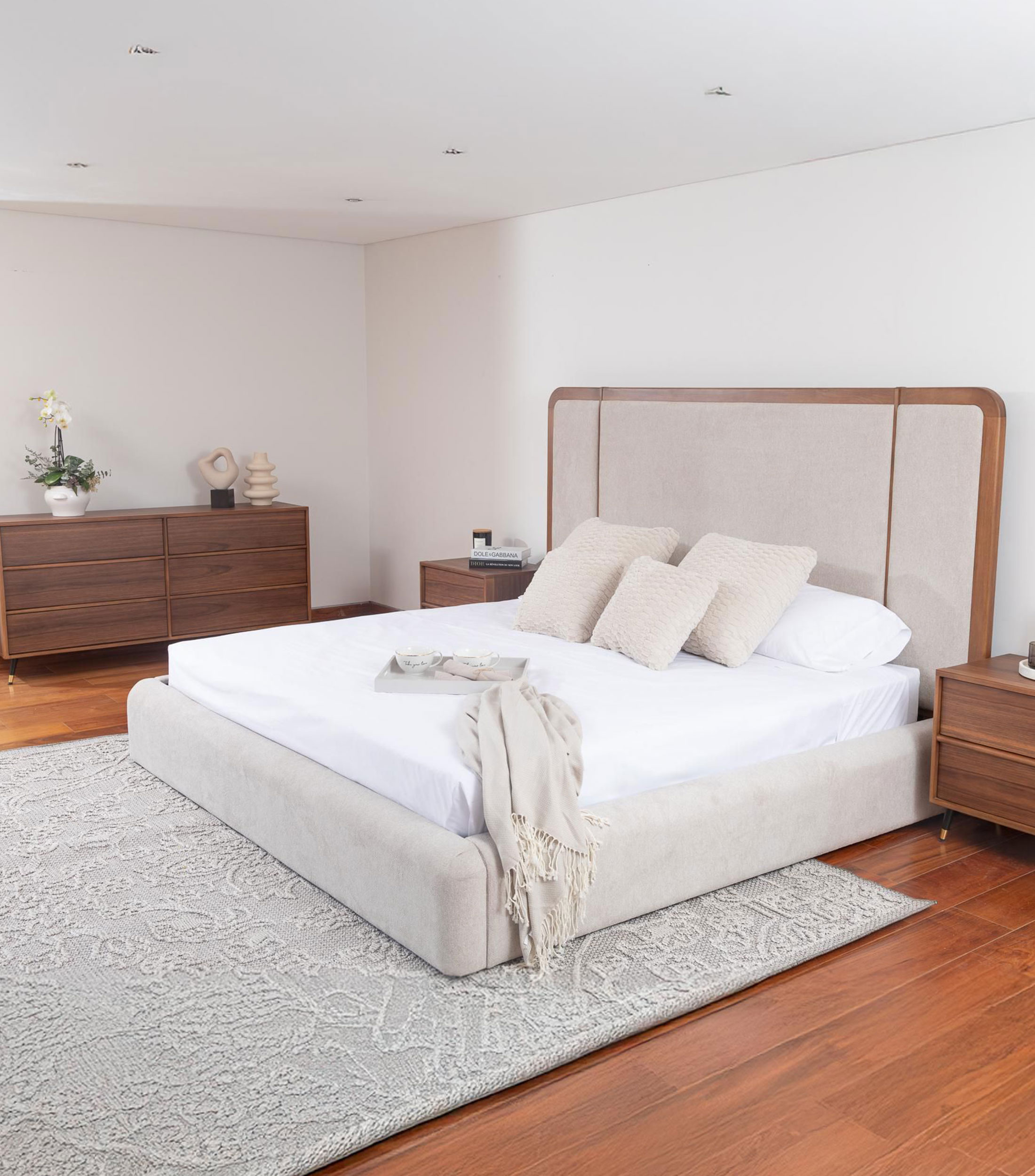 Cama king size Kronos beige