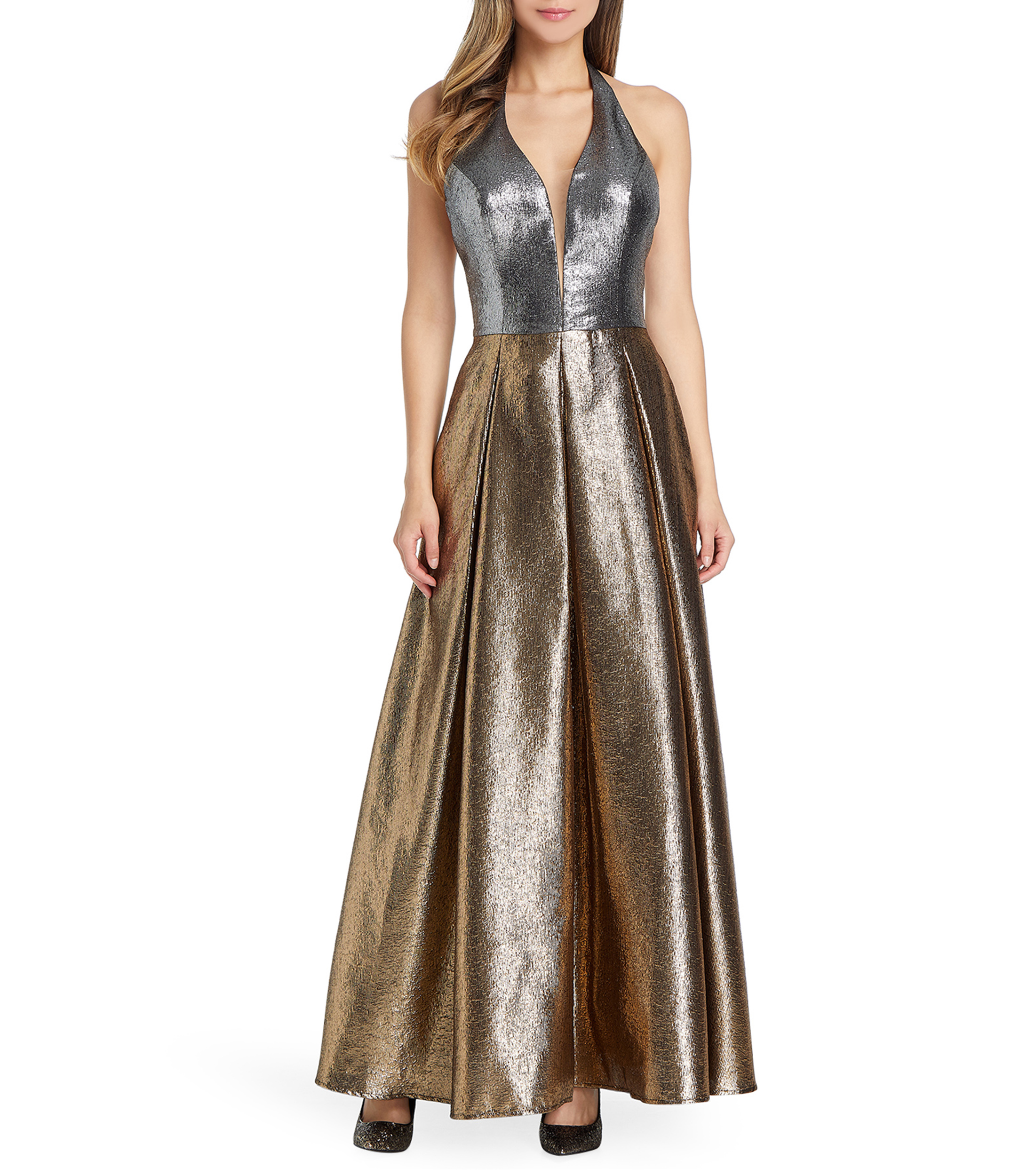 Novenna Vestido de Noche largo met lico Mujer El Palacio de Hierro
