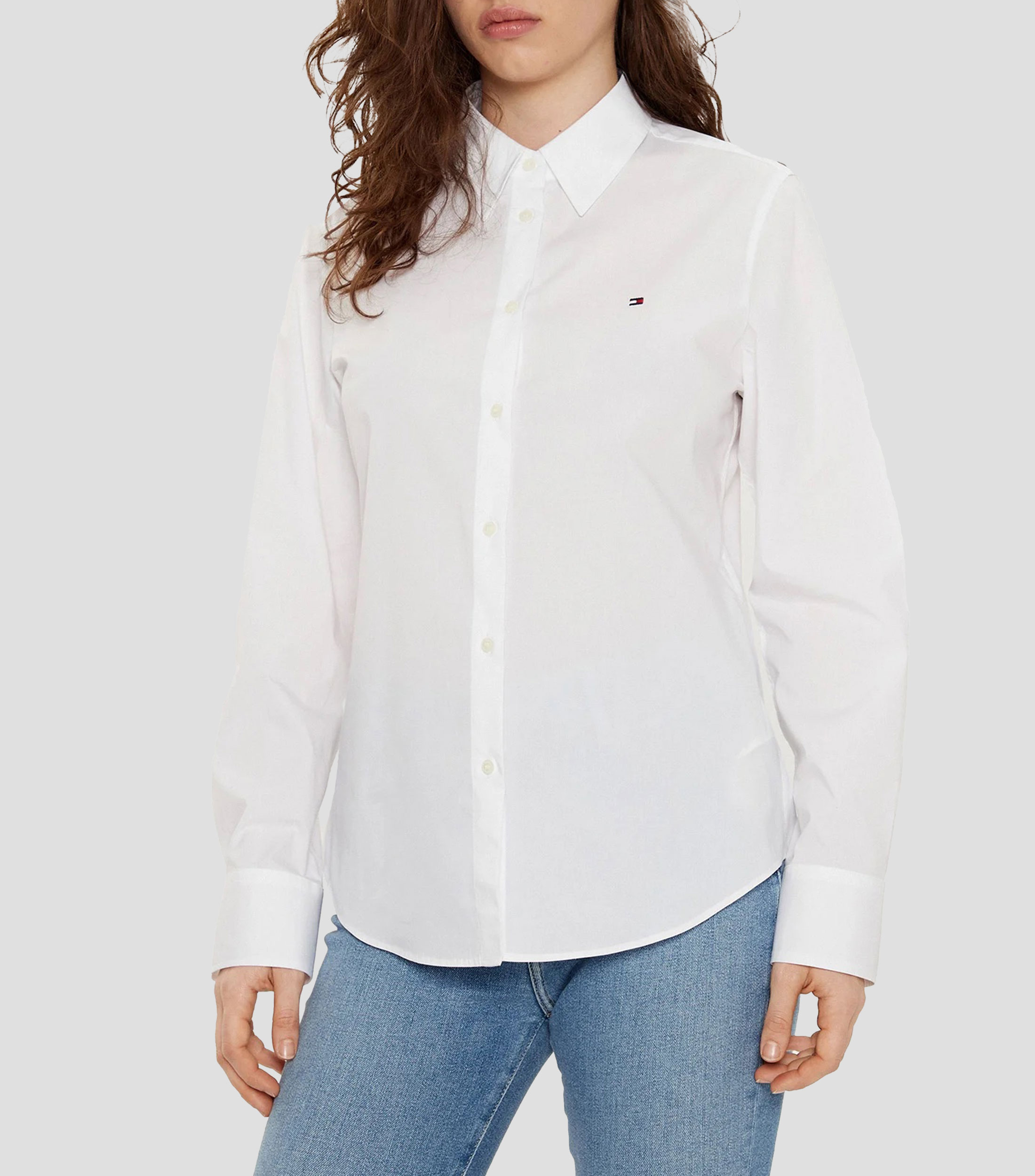Camisa lisa manga larga Mujer