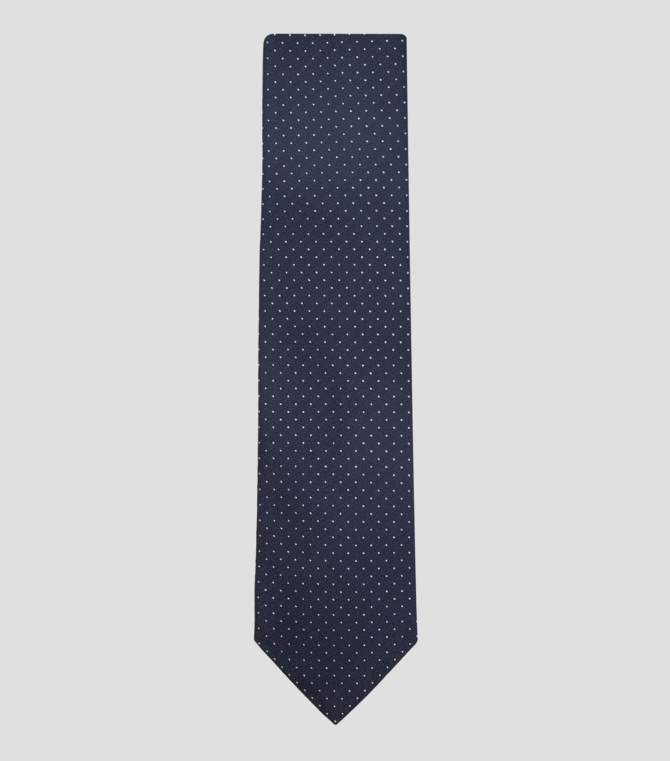 Corbata ancha en seda azul marino polkadots