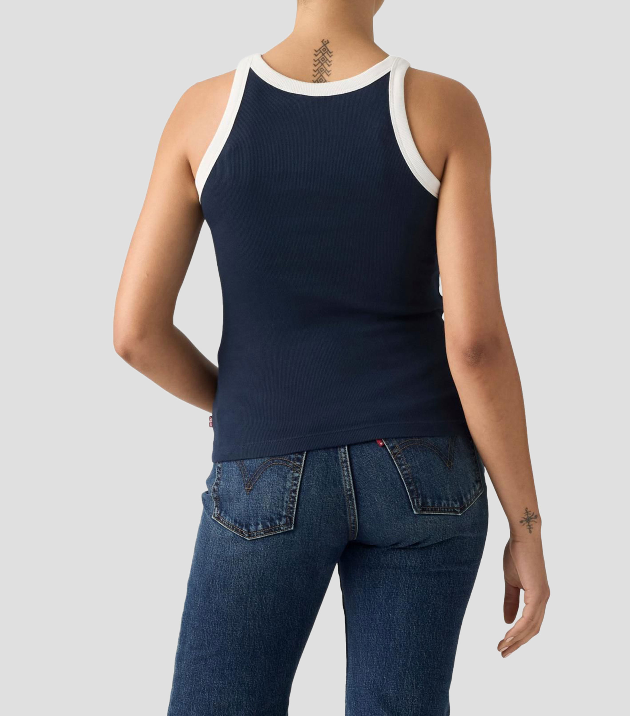 Playera cuello redondo sin mangas sólido Mujer