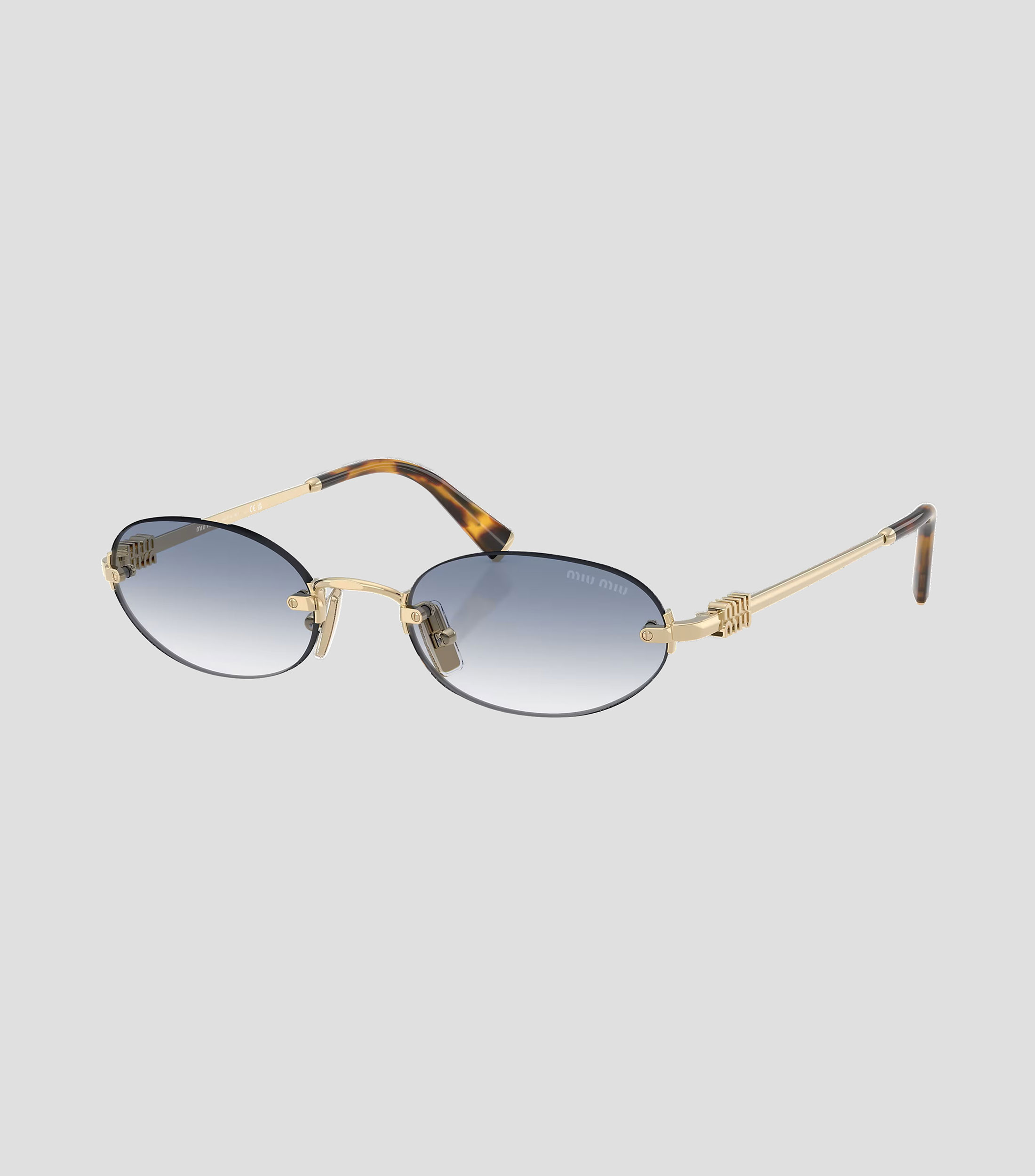 Lentes de sol Miu Miu ovalados dorados, azul Mujer