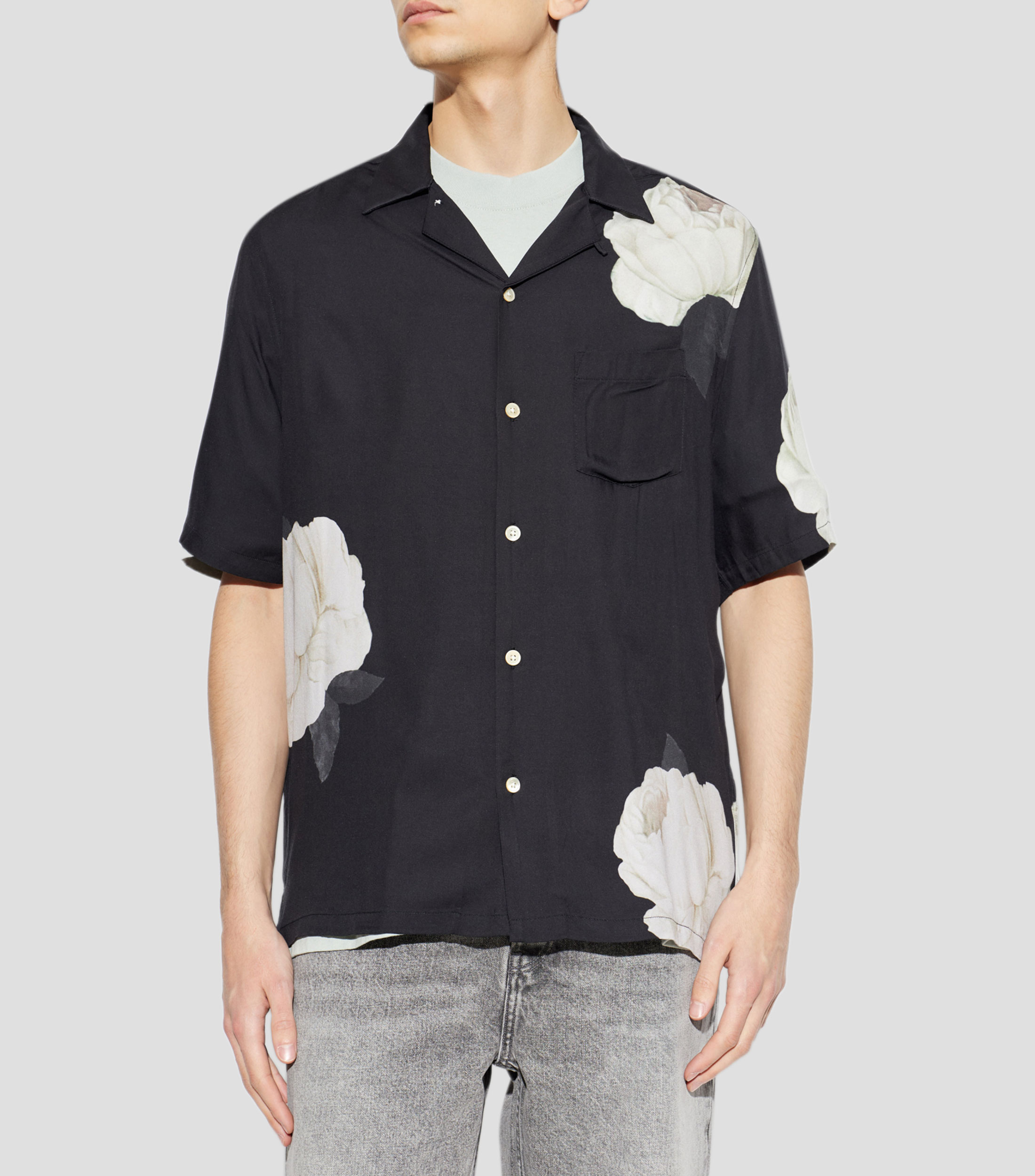 Camisa con estampado manga corta Hombre